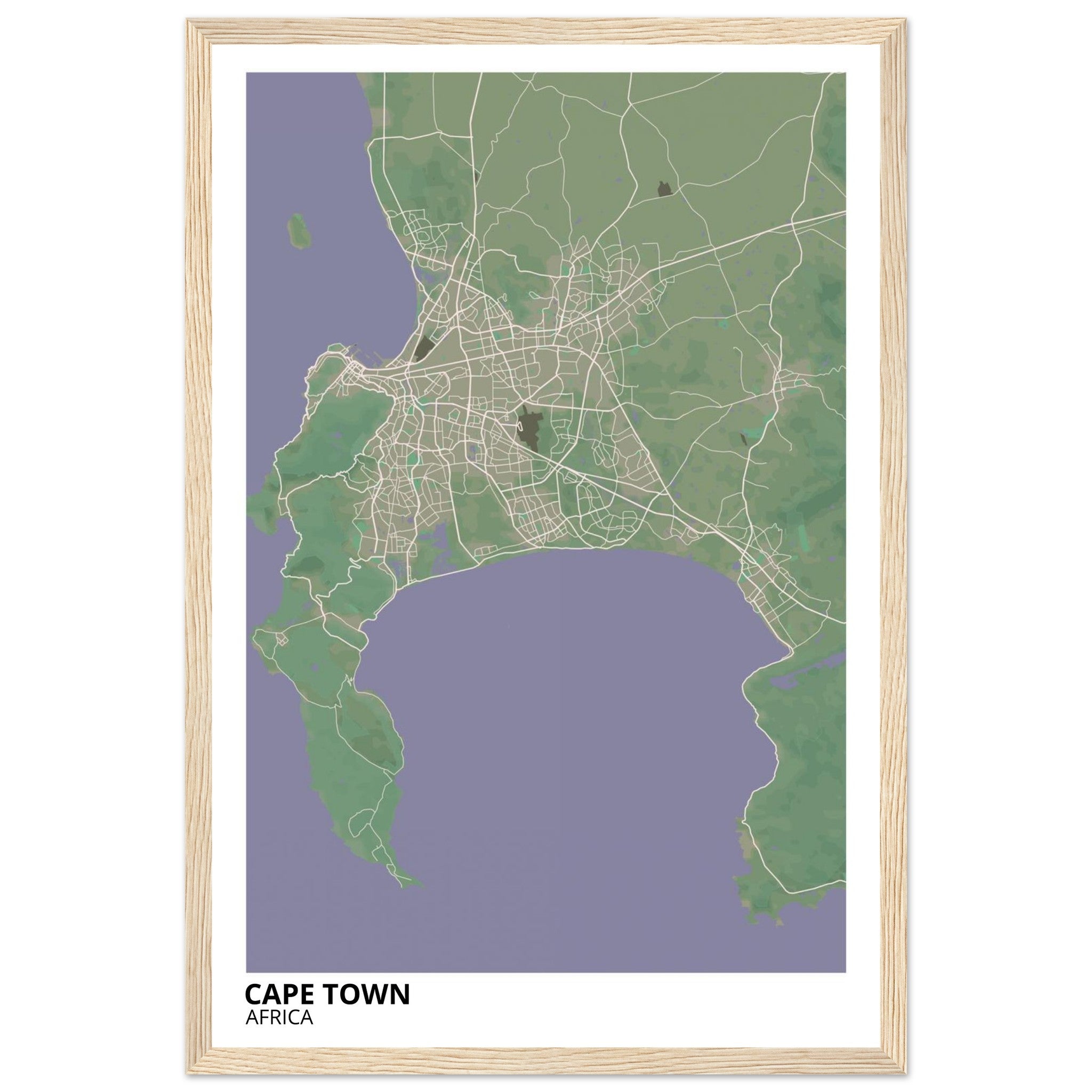 Cape Town South Africa City Map Poster | Custom Map Art Print - Ink And Atlas