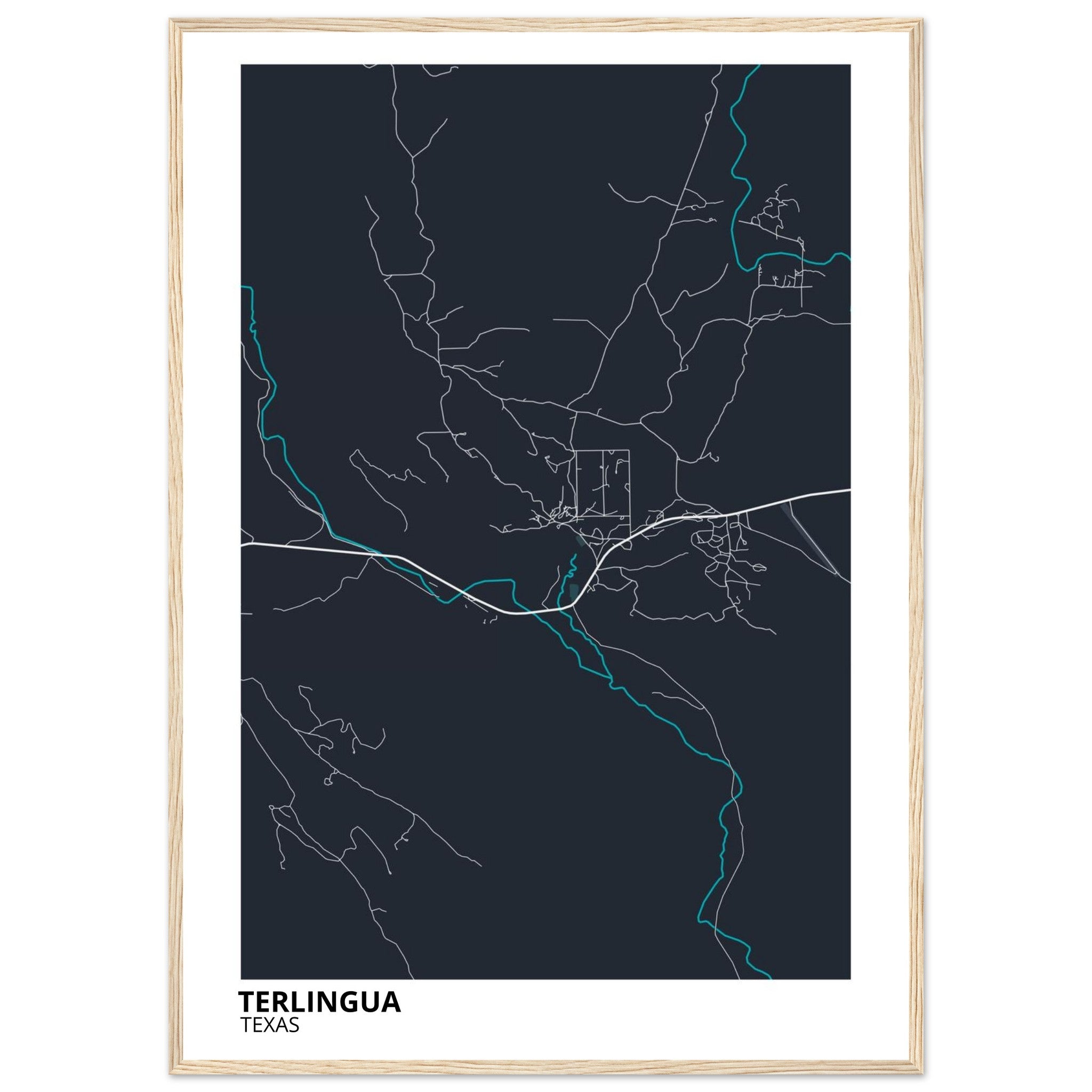 Terlingua Texas City Map Poster | Custom Map Art Print - Ink And Atlas