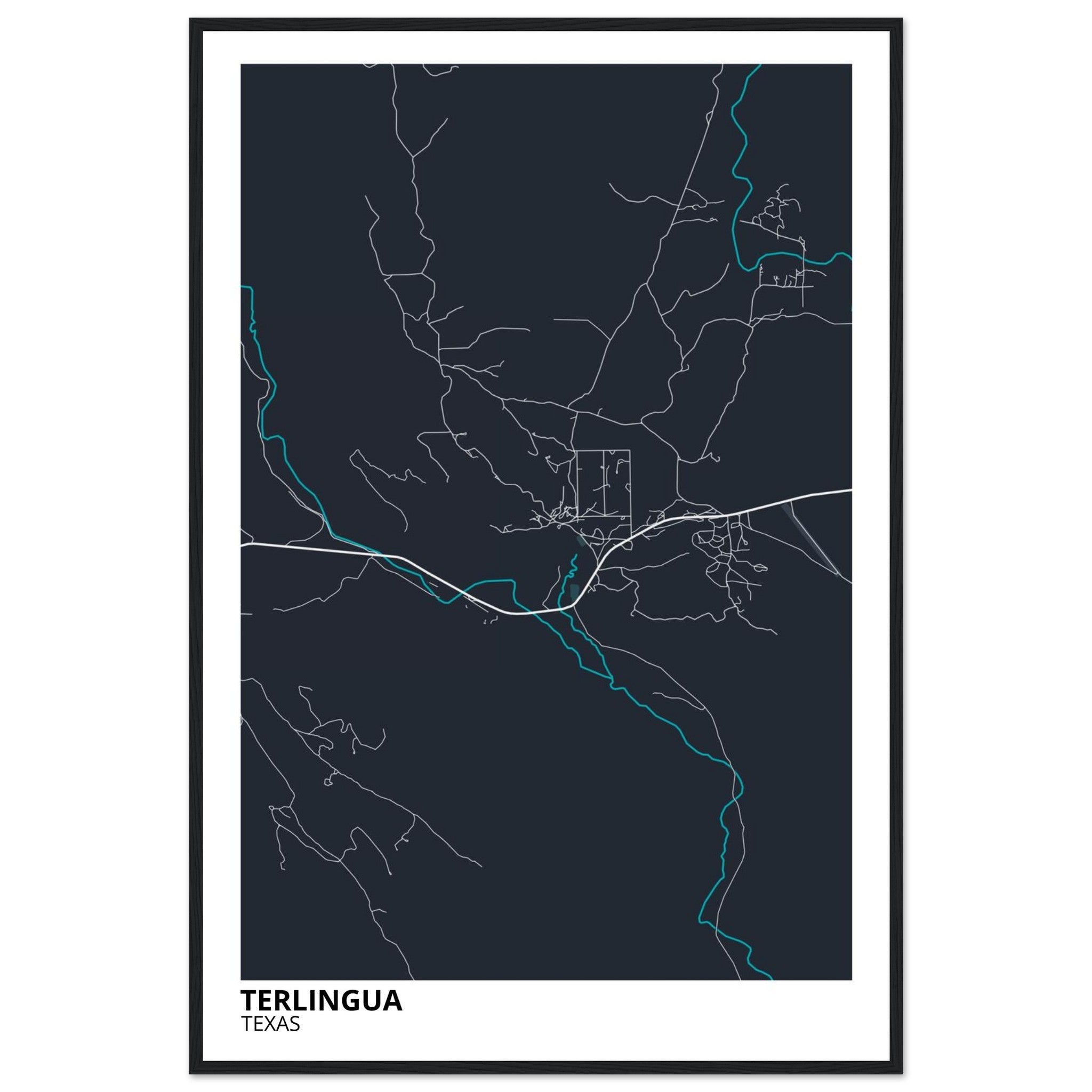 Terlingua Texas City Map Poster | Custom Map Art Print - Ink And Atlas