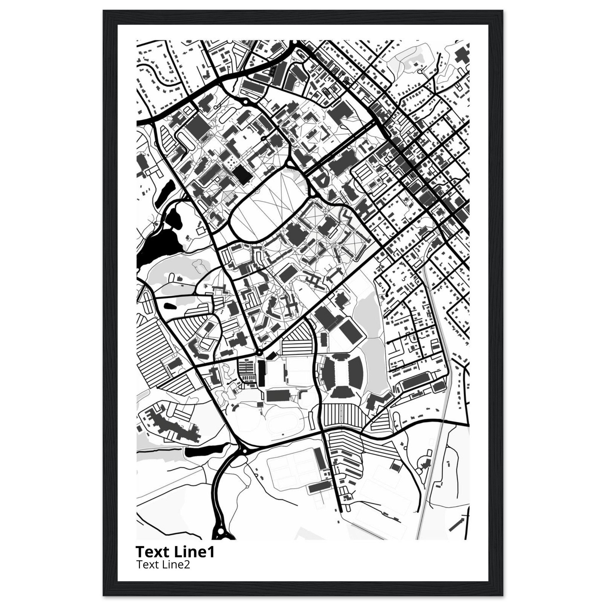 Virginia Tech Campus Map Poster | Graduation Gift - Ink And Atlas