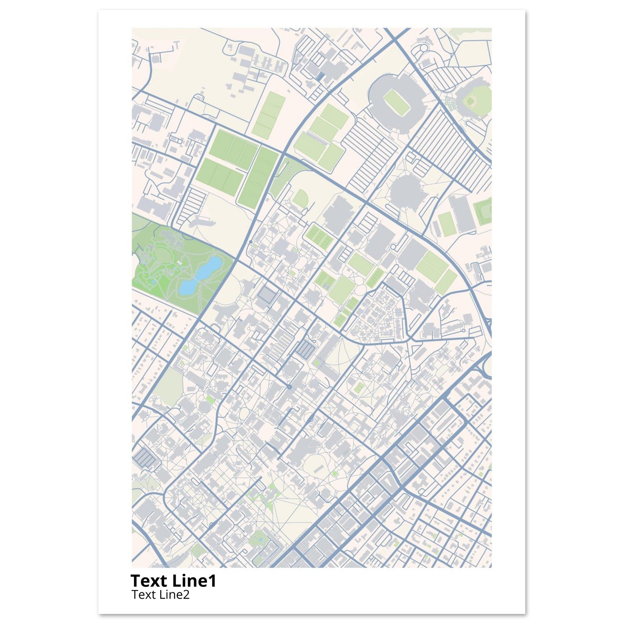 Pennsylvania State University Campus Map Poster | Graduation Gift - Ink And Atlas