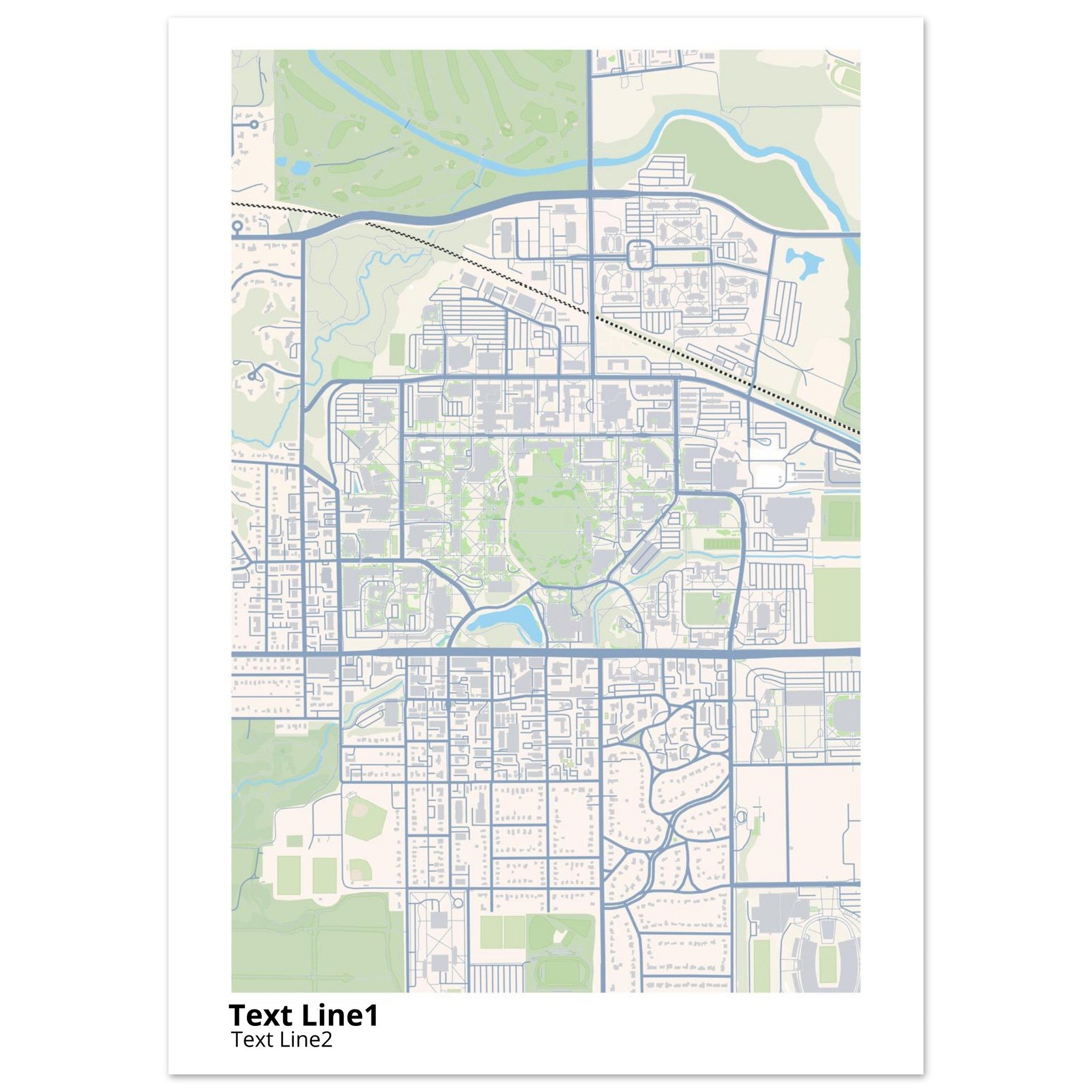 iowa state university campus map poster