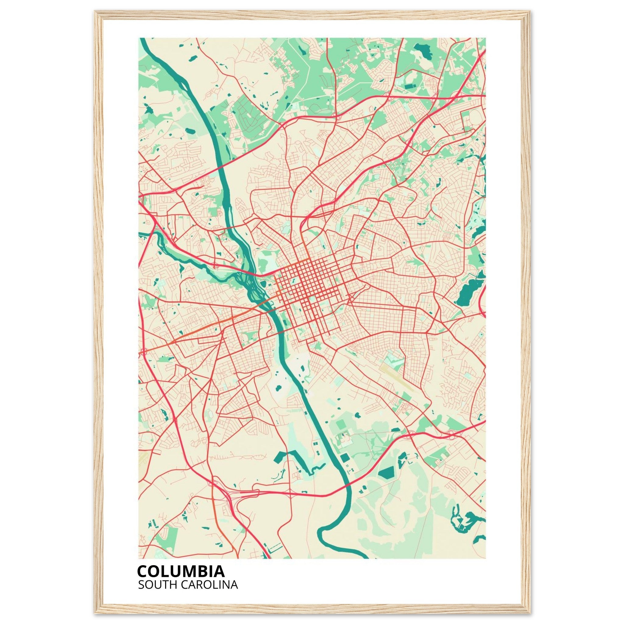 columbia map poster print