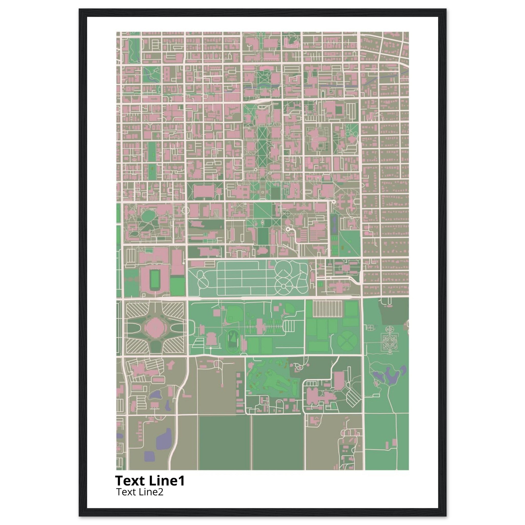 university of illinois urbana champaign campus map poster