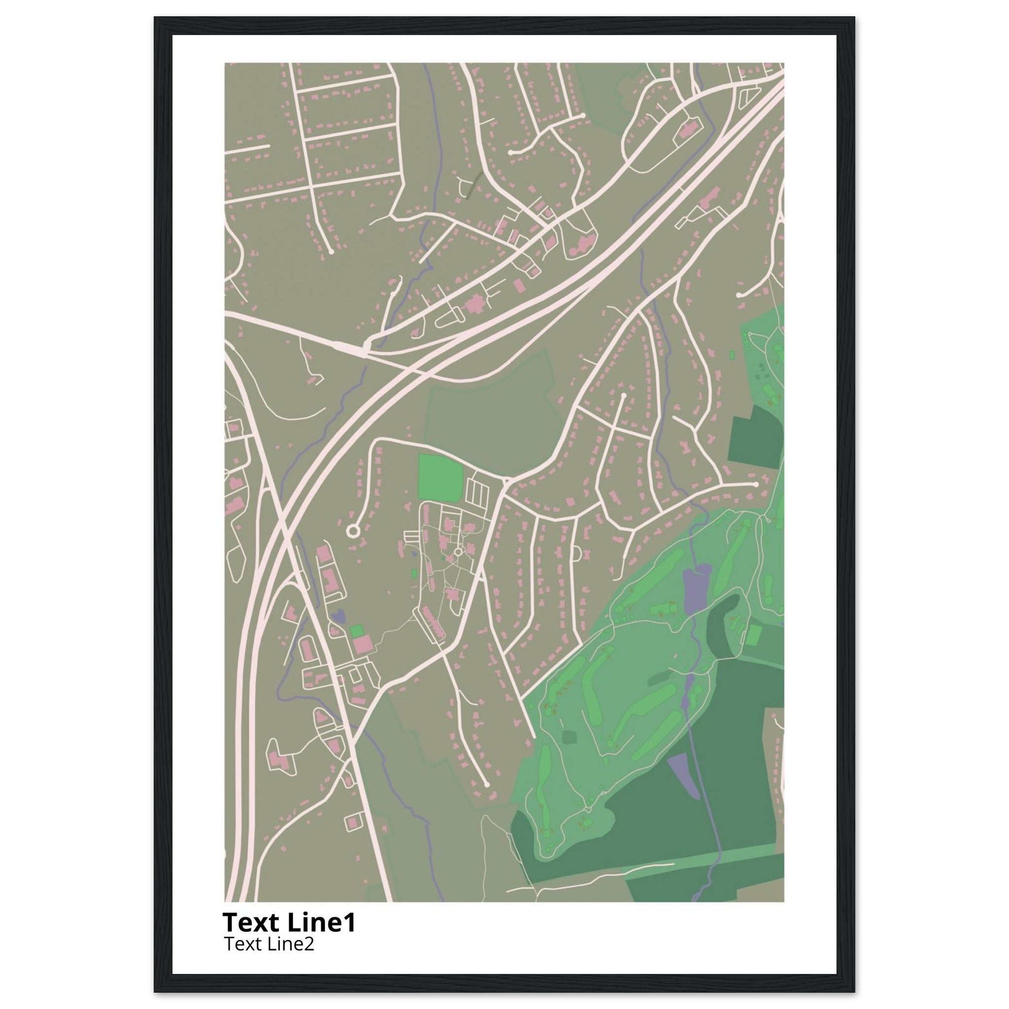 post university modern campus map print