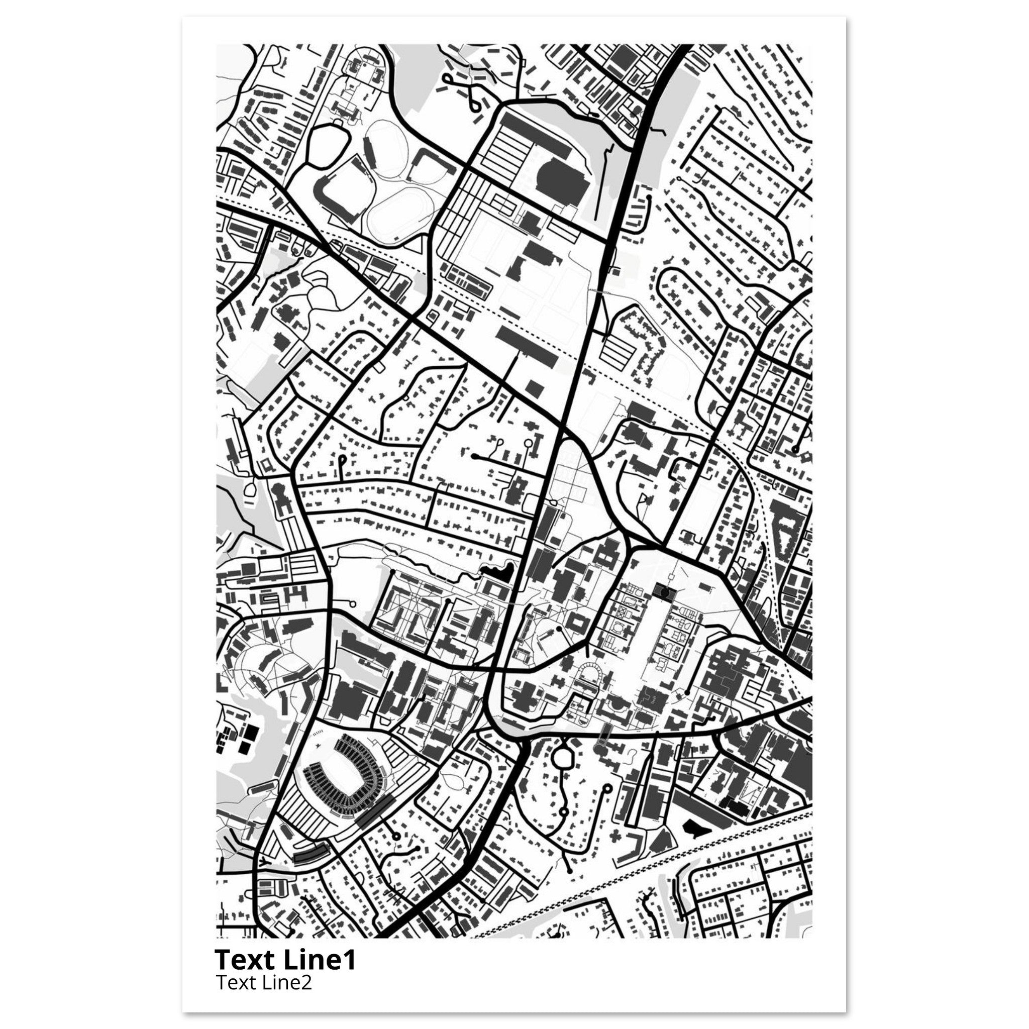 University of Virginia (Main Site) Campus Map Poster | Graduation Gift - Ink And Atlas