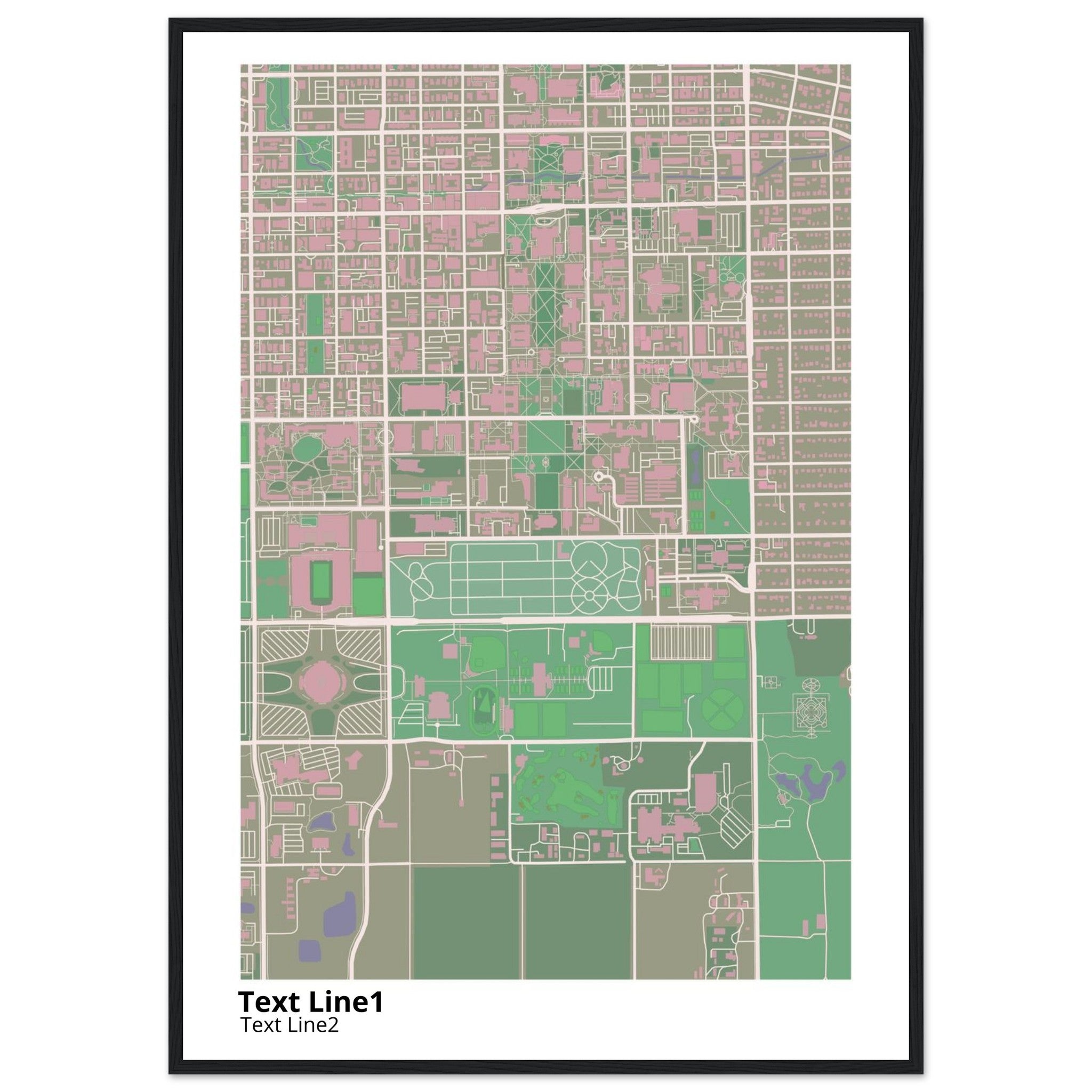 university of illinois urbana champaign campus map poster