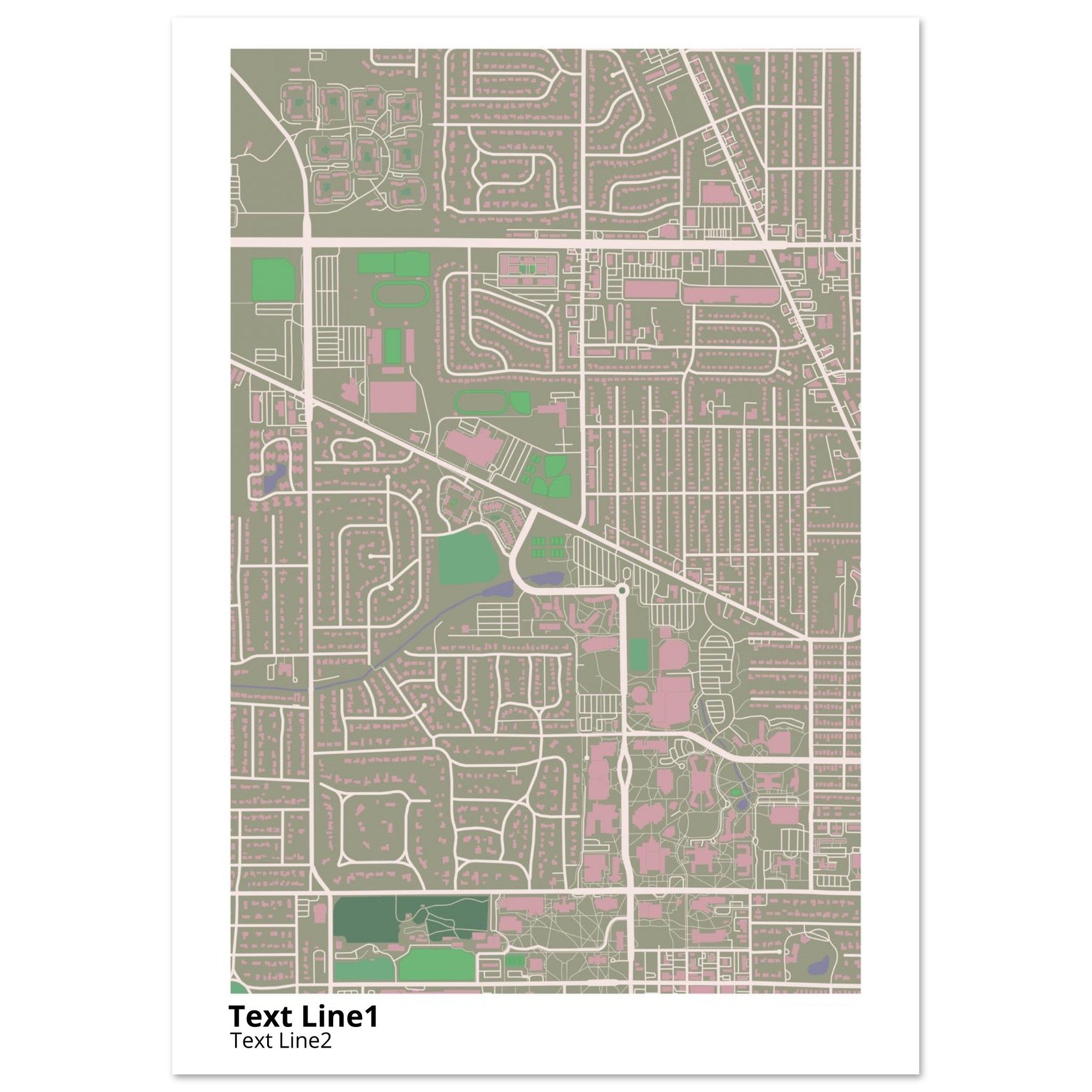 ball state university campus map poster