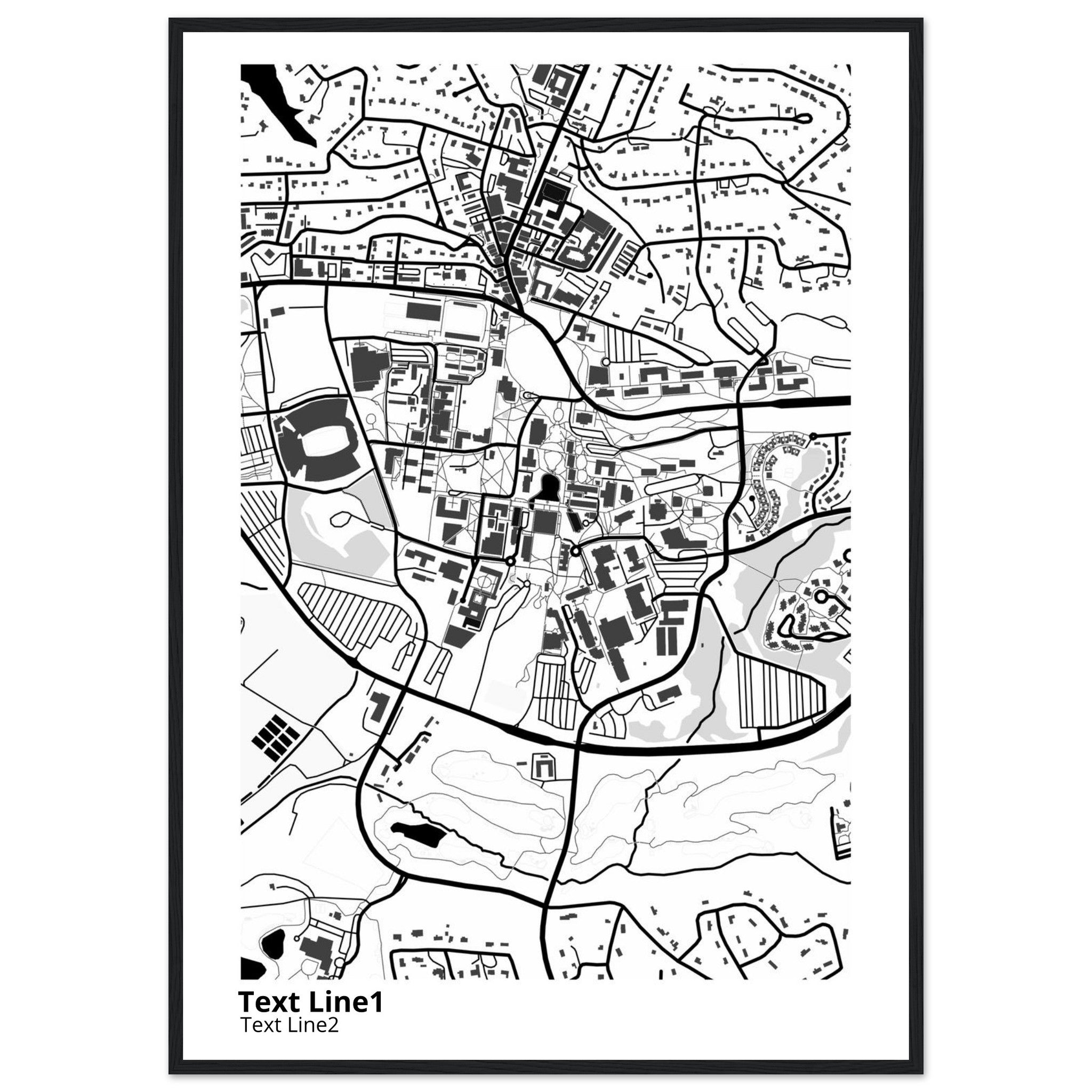 Clemson University South Carolina Campus Map Poster | Graduation Gift - Ink And Atlas