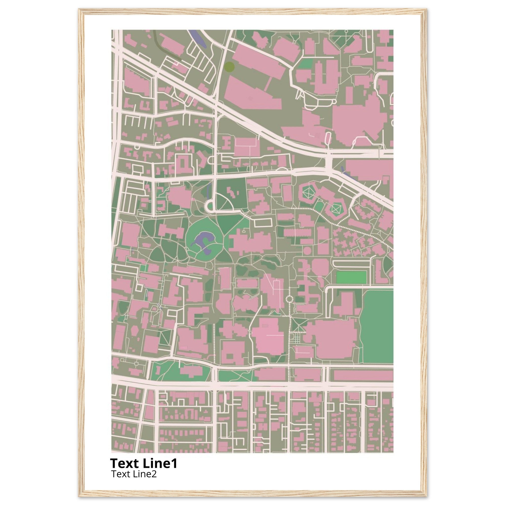 university of new mexico main campus campus map poster