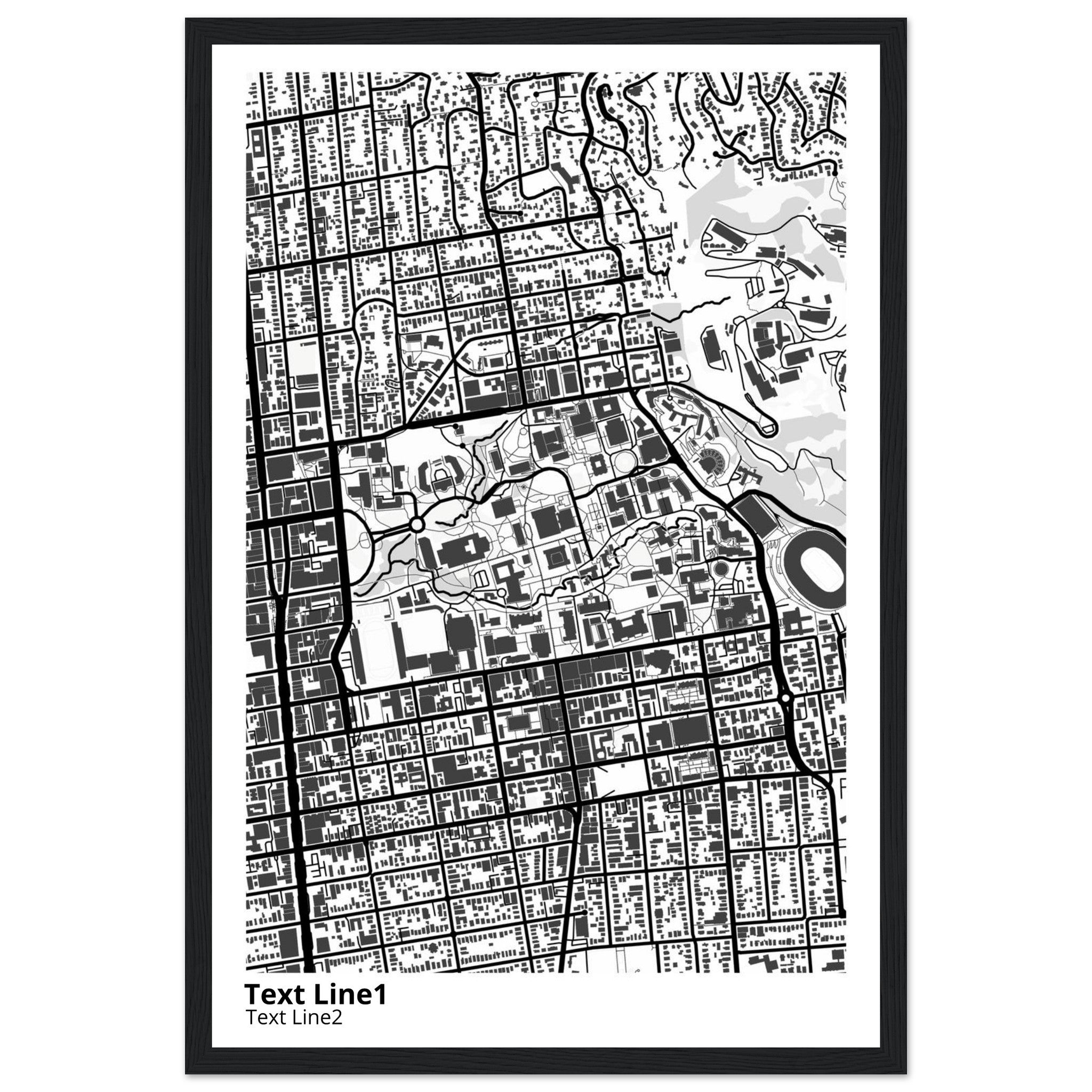 university of california berkeley campus map poster