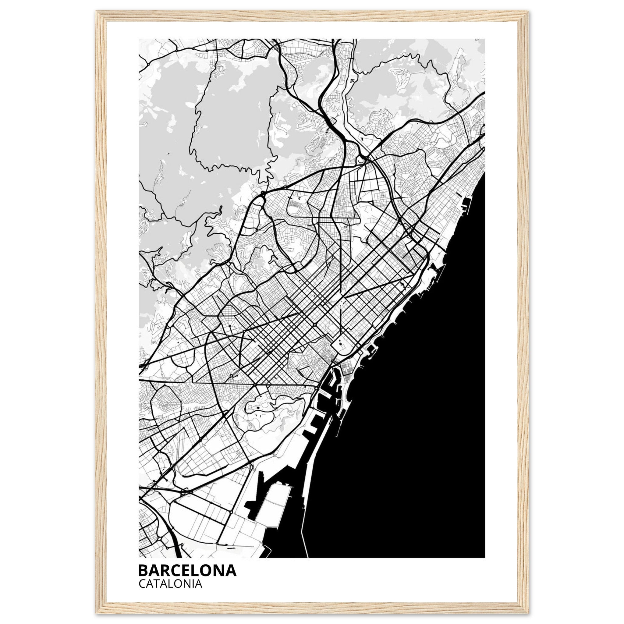 Barcelona Spain City Map Poster | Custom Map Art Print - Ink And Atlas
