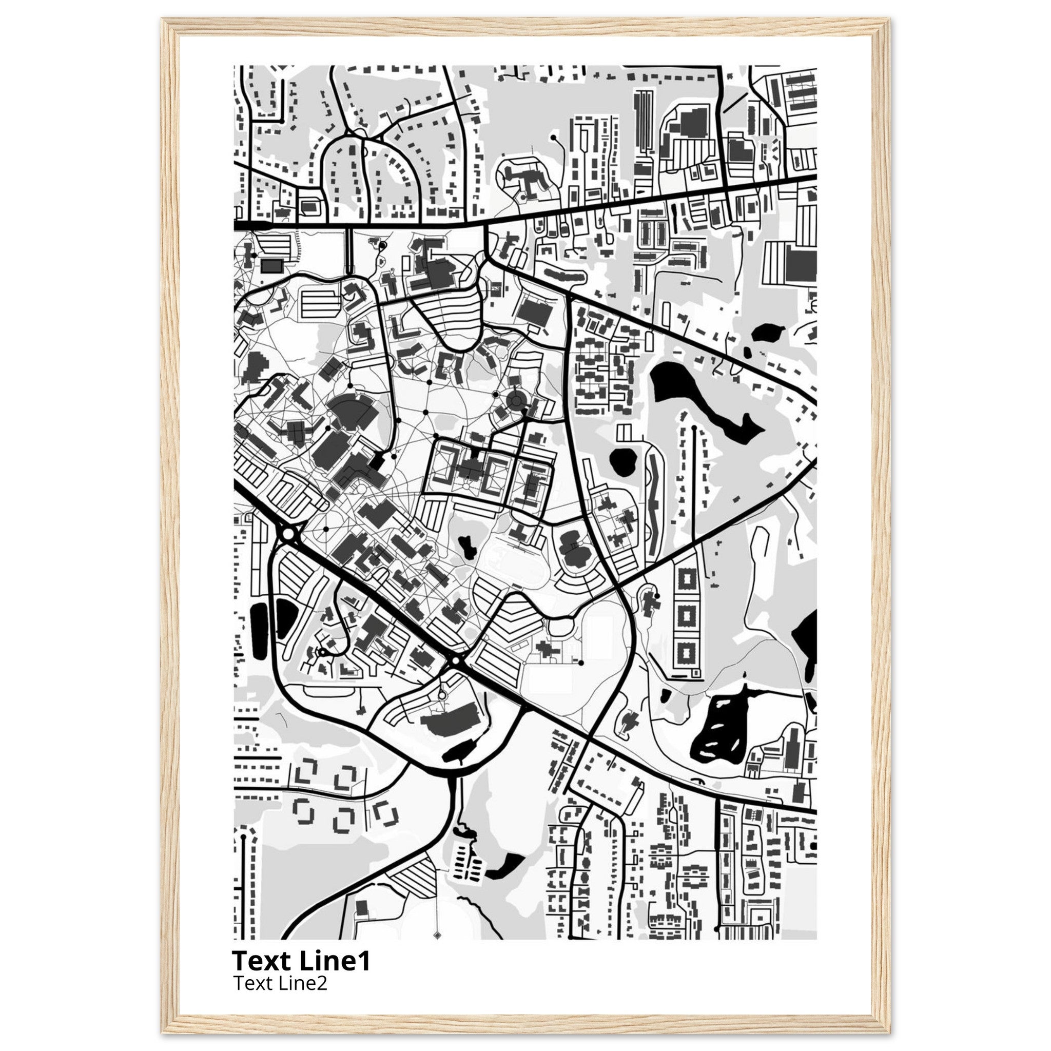 Kent State University at Kent Ohio Campus Map Poster | Graduation Gift - Ink And Atlas