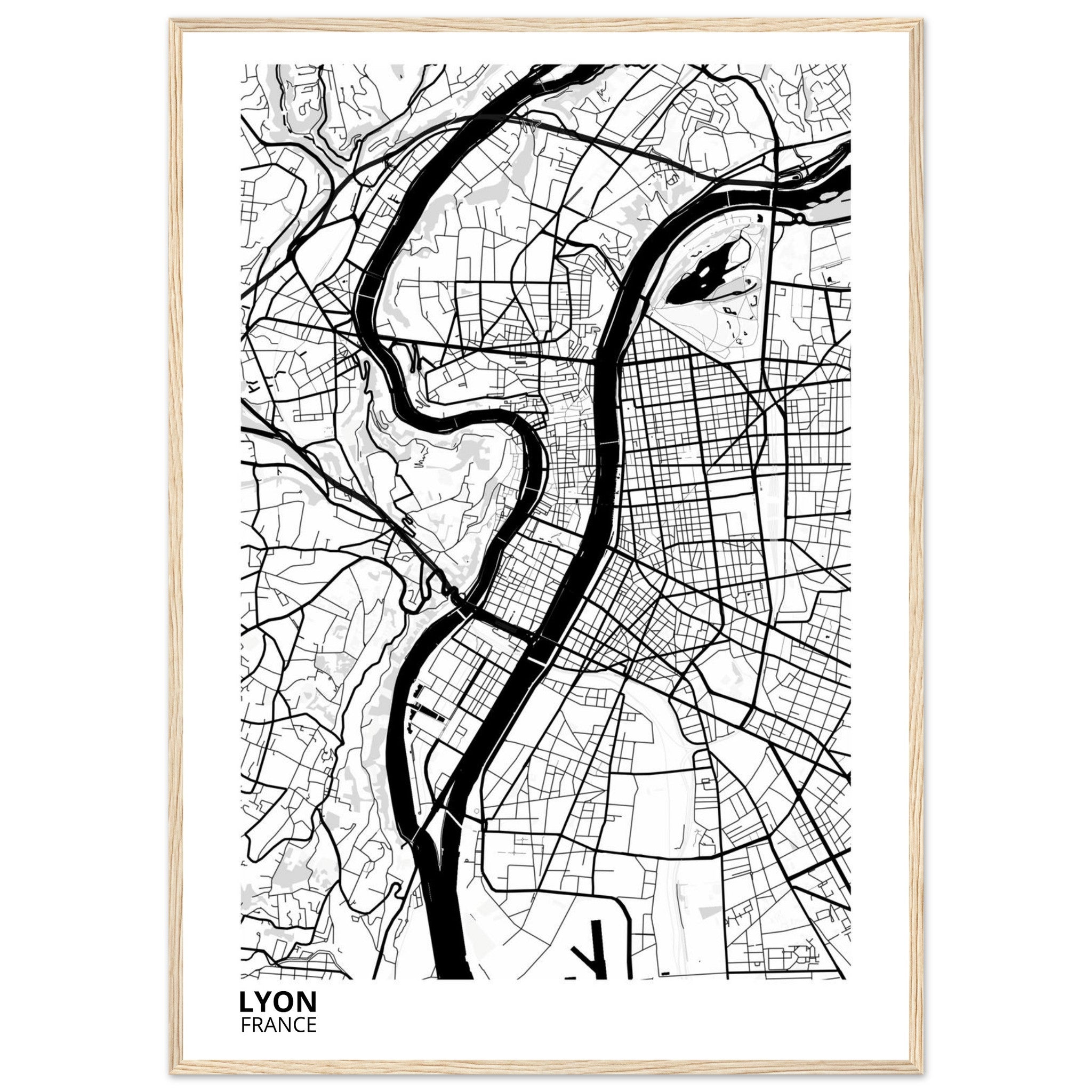 Lyon France City Map Poster | Custom Map Art Print - Ink And Atlas