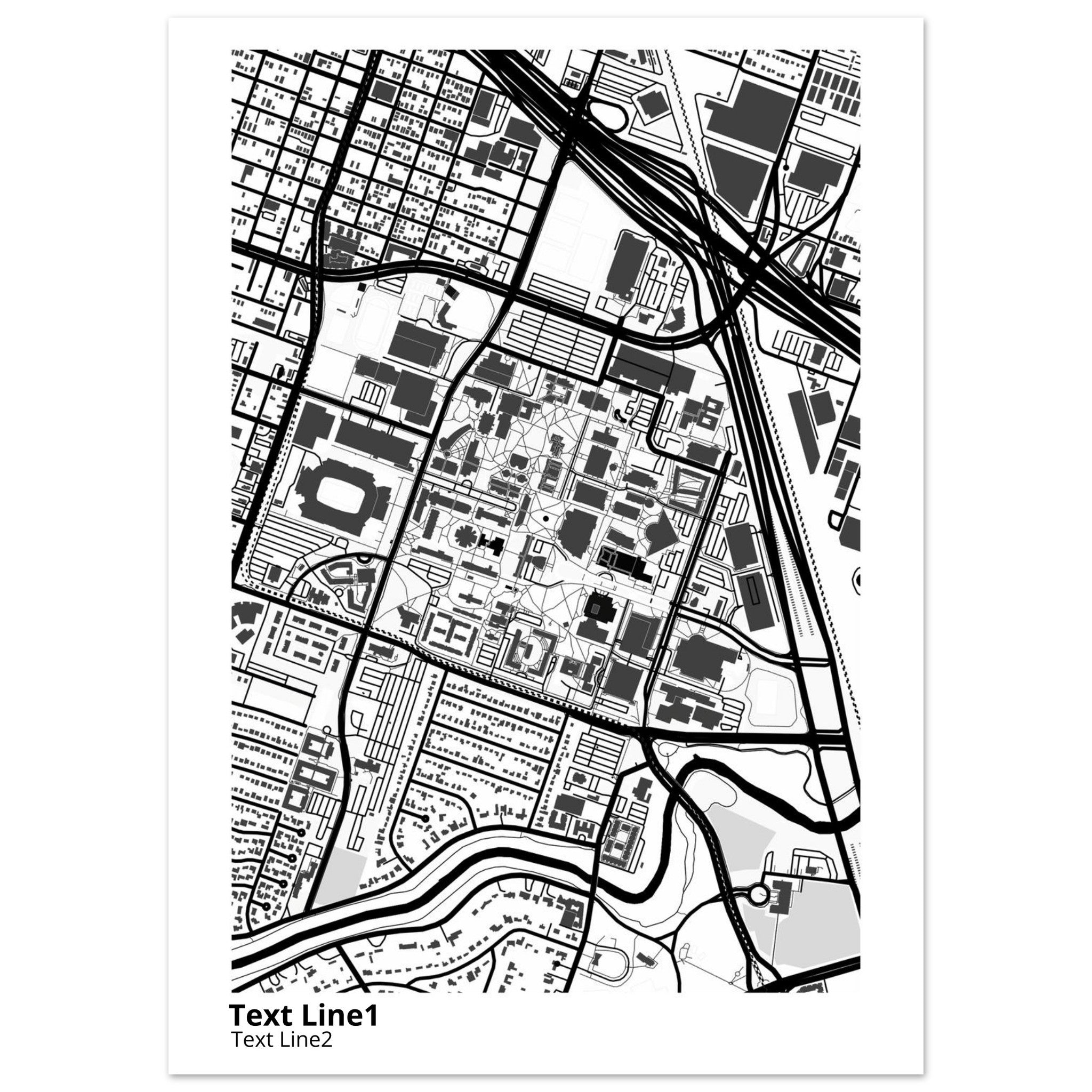 University of Houston Texas Campus Map Poster | Graduation Gift - Ink And Atlas
