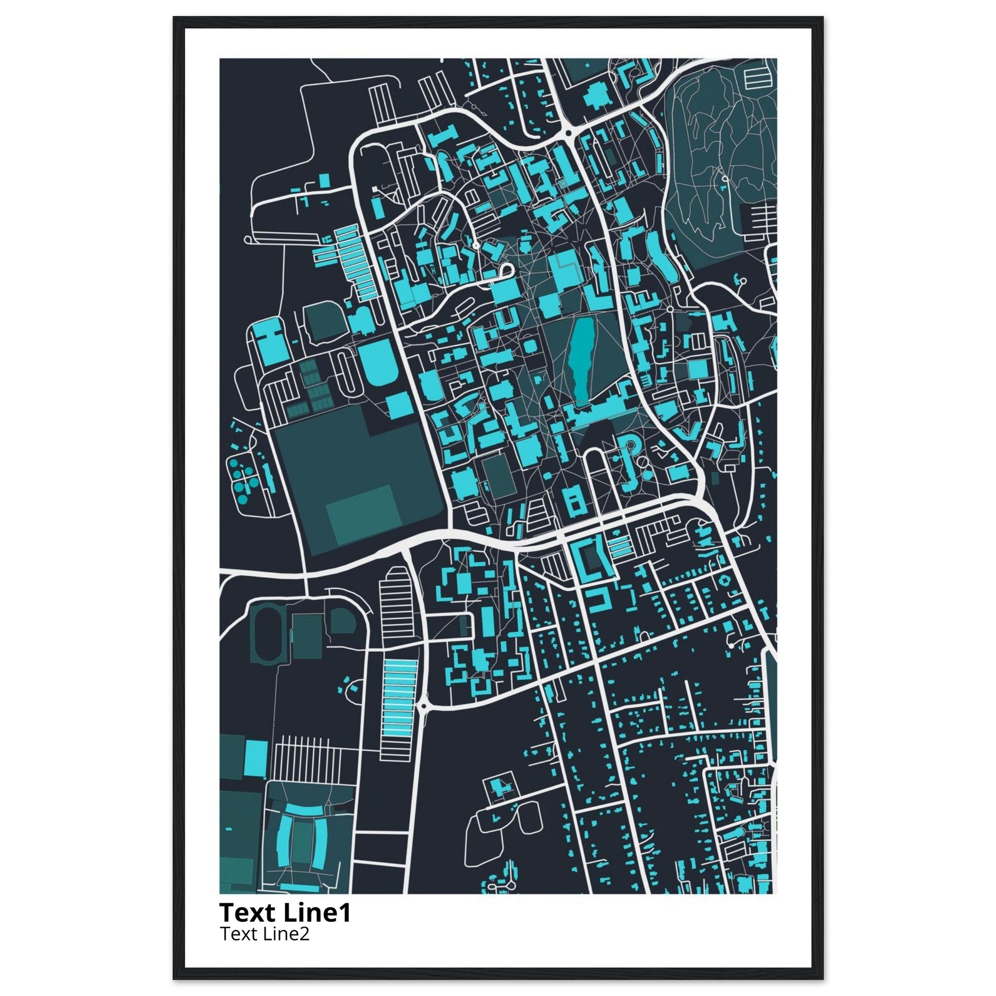 university of massachusetts amherst campus map poster