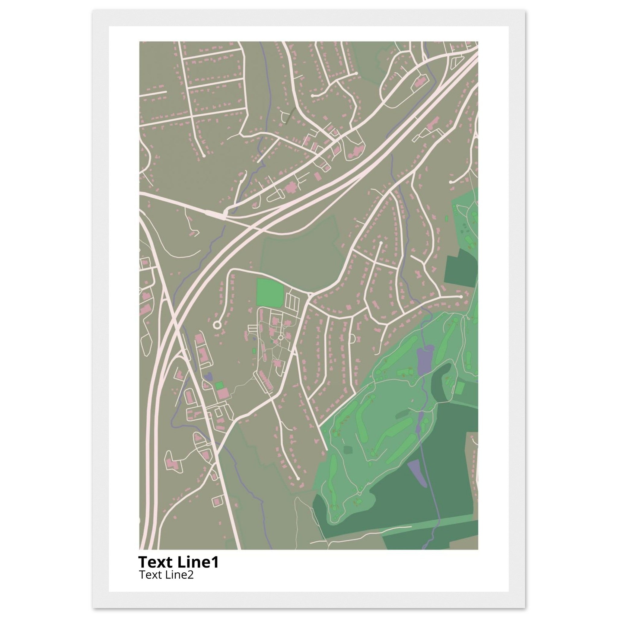 post university modern campus map print