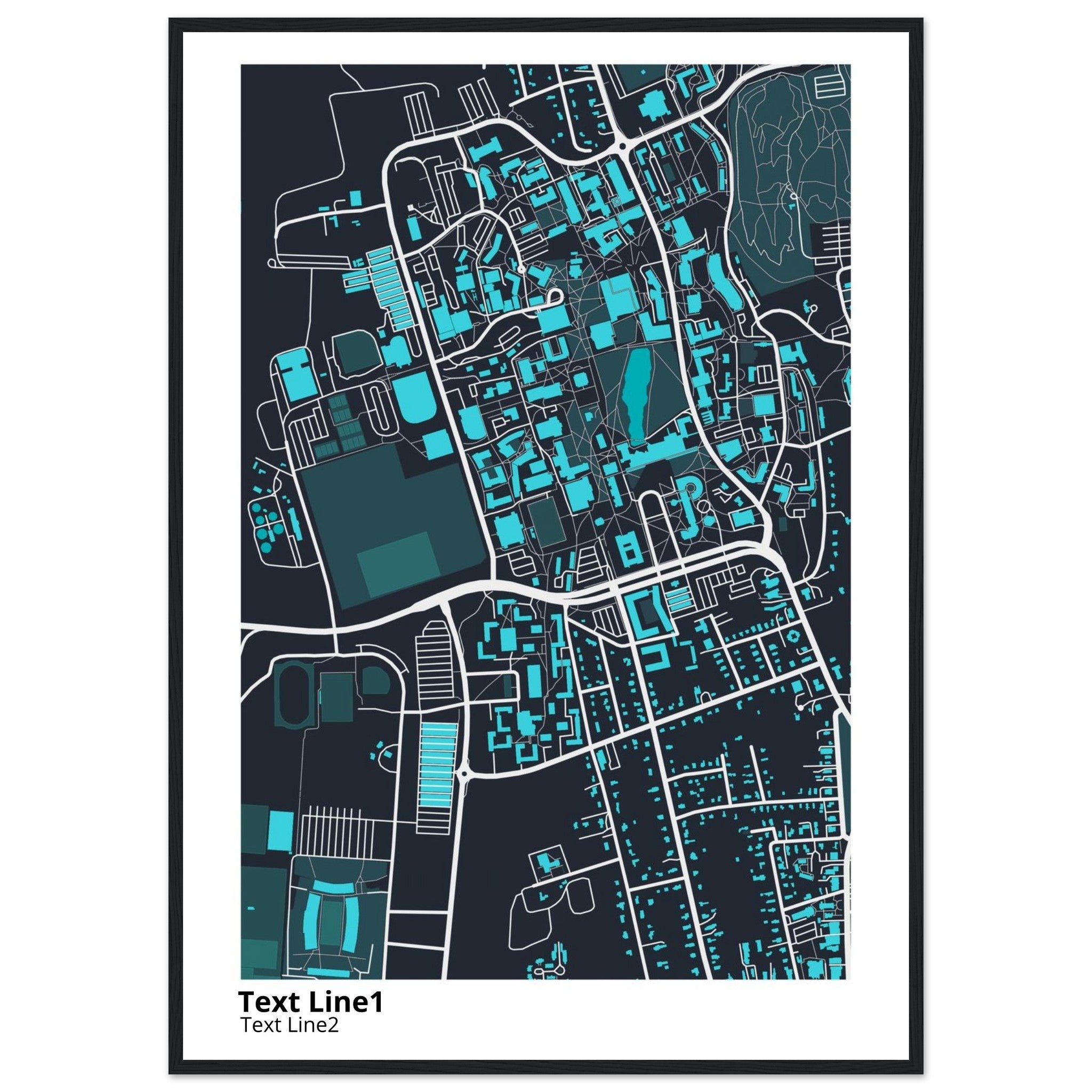 university of massachusetts amherst campus map poster