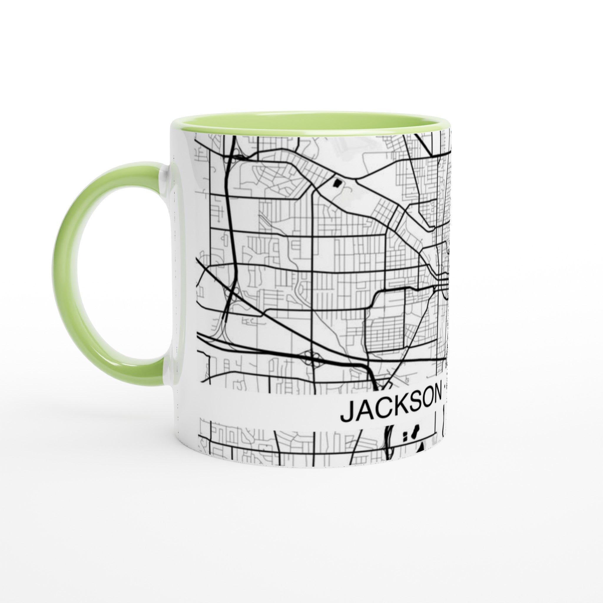 Jackson Mississippi Modern City Map Mug (11oz) - Ink And Atlas
