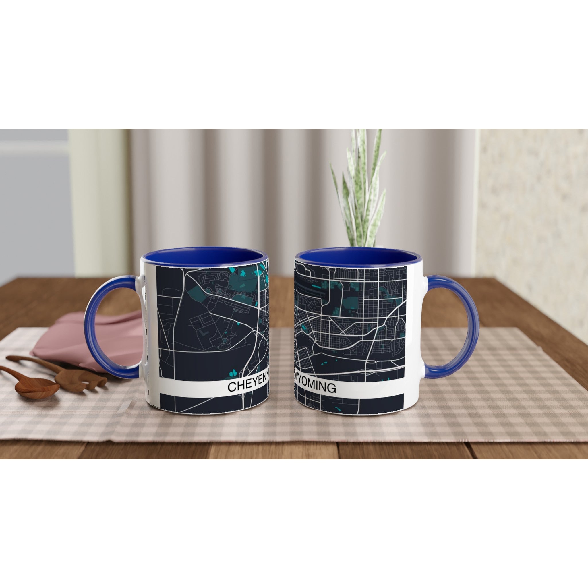 cheyenne wyoming modern city map mug 11oz