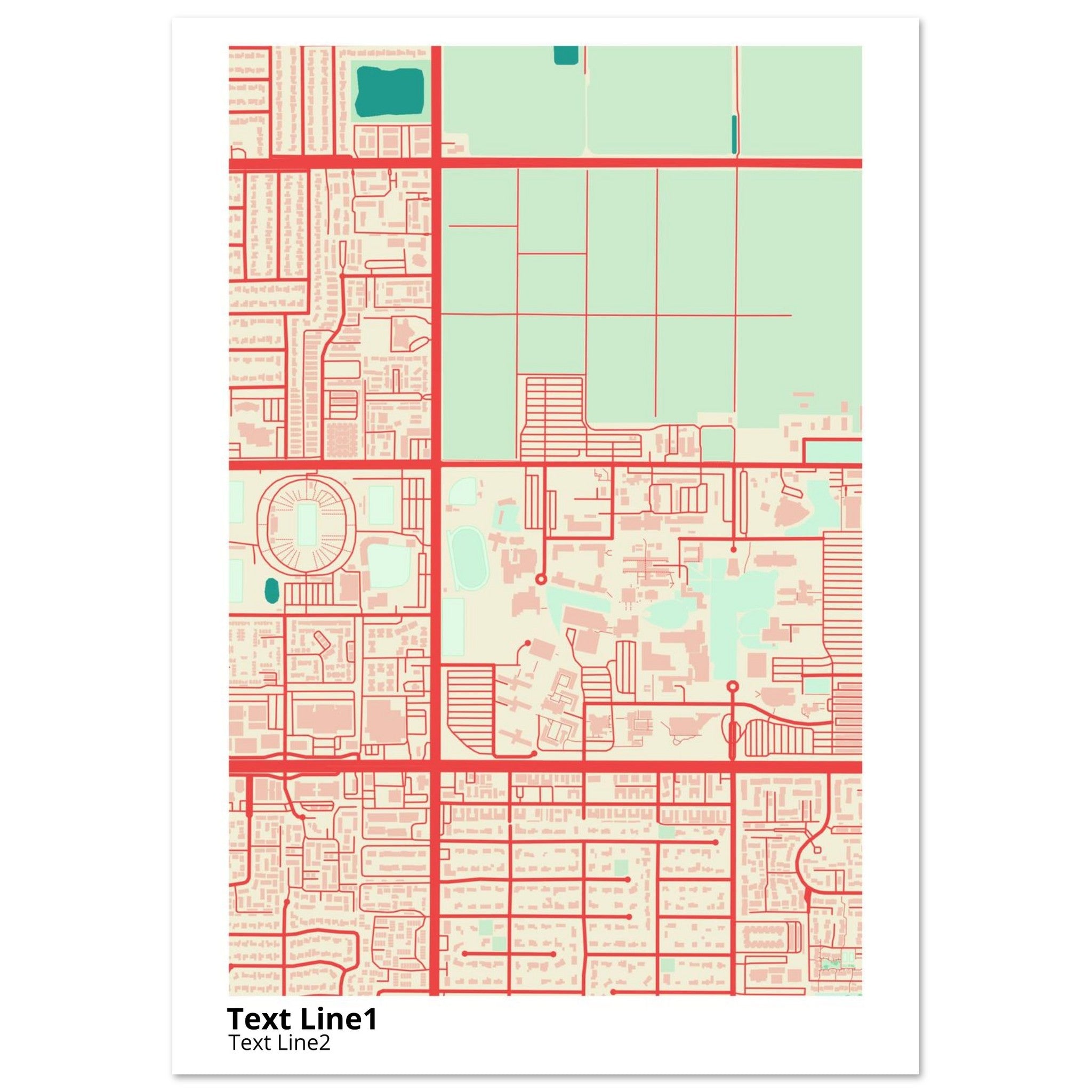 california state university fresno campus map poster