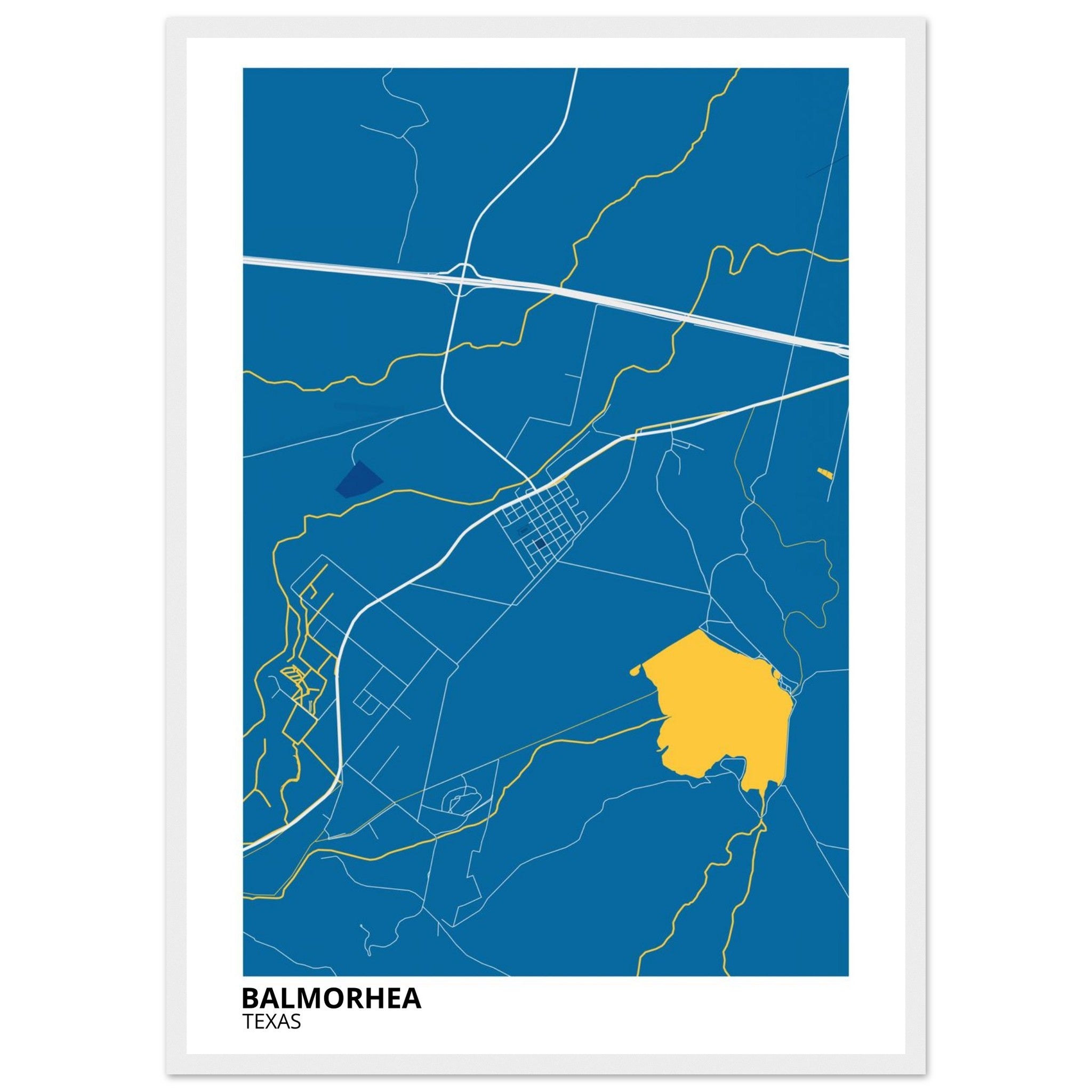 Balmorhea Texas City Map Poster | Custom Map Art Print - Ink And Atlas