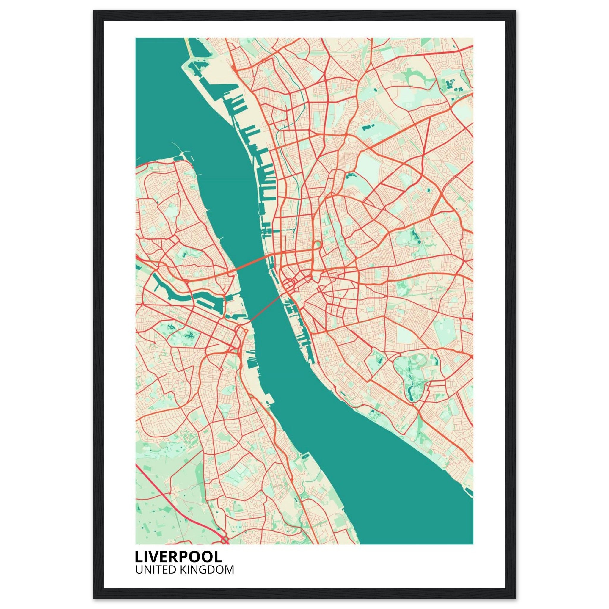 Liverpool United Kingdom City Map Poster | Custom Map Art Print - Ink And Atlas