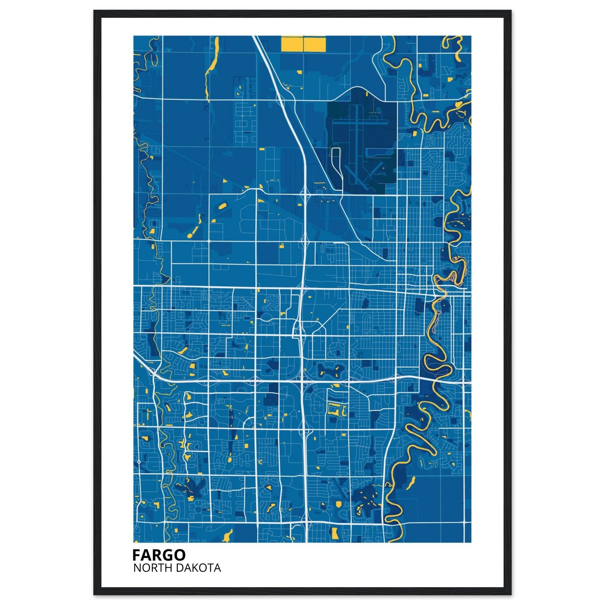 Fargo North Dakota City Map Poster | Custom Map Art Print - Ink And Atlas