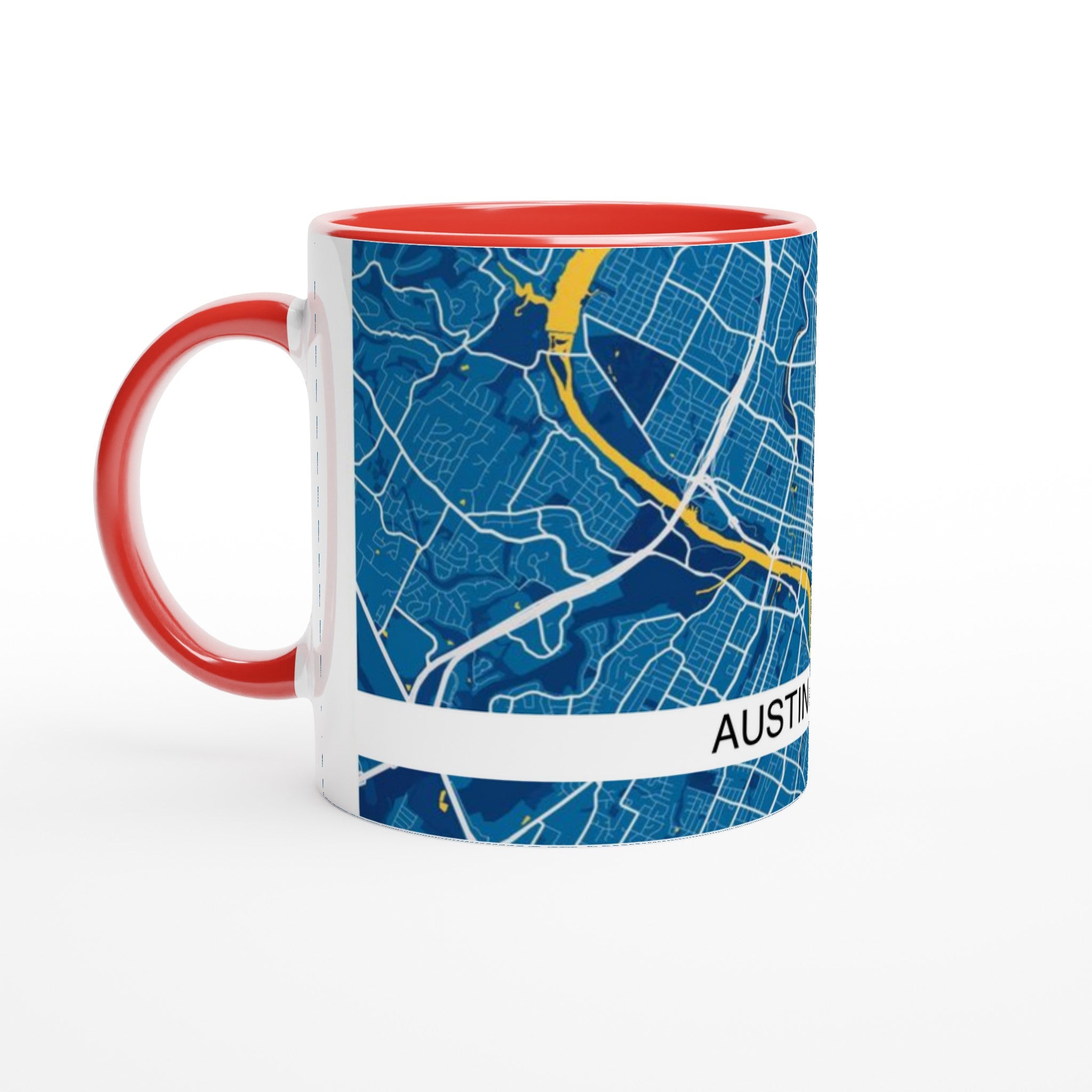 austin texas modern city map mug 11oz
