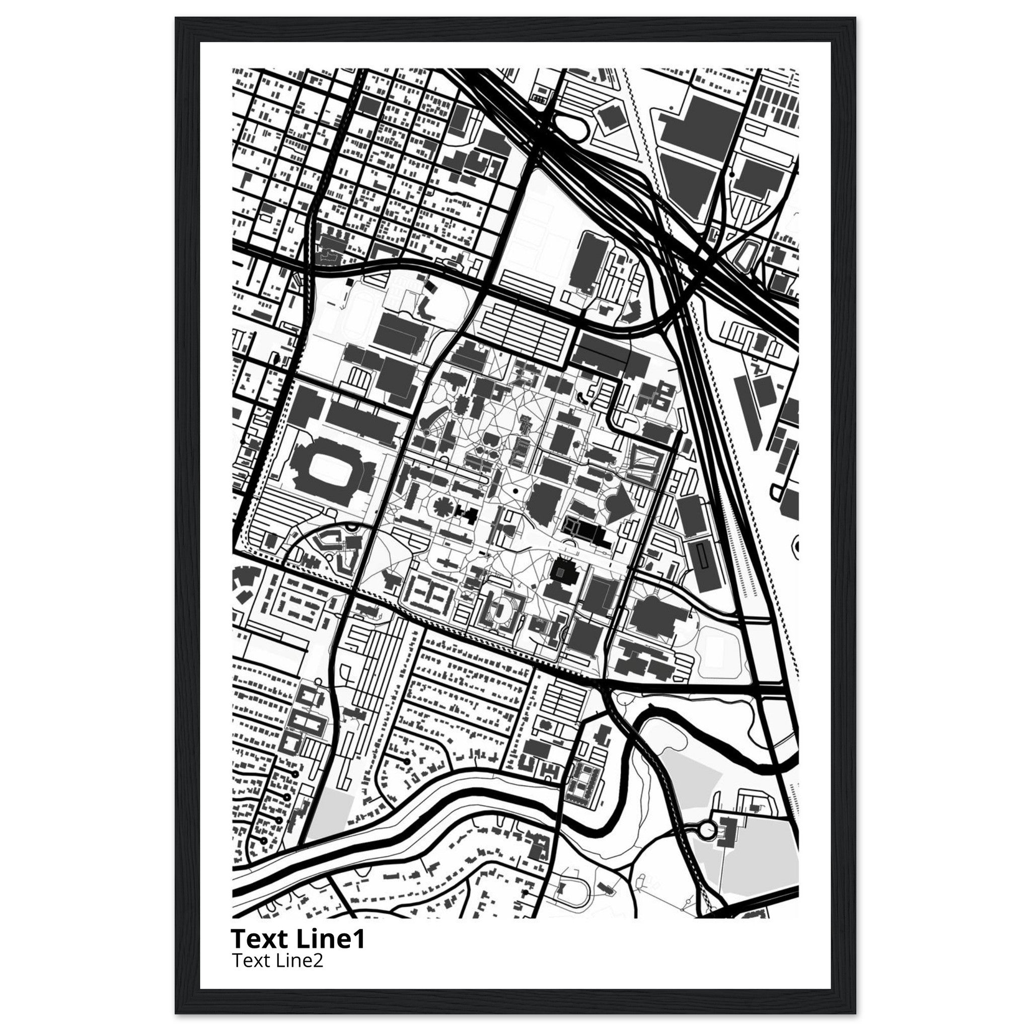 university of houston texas campus map poster