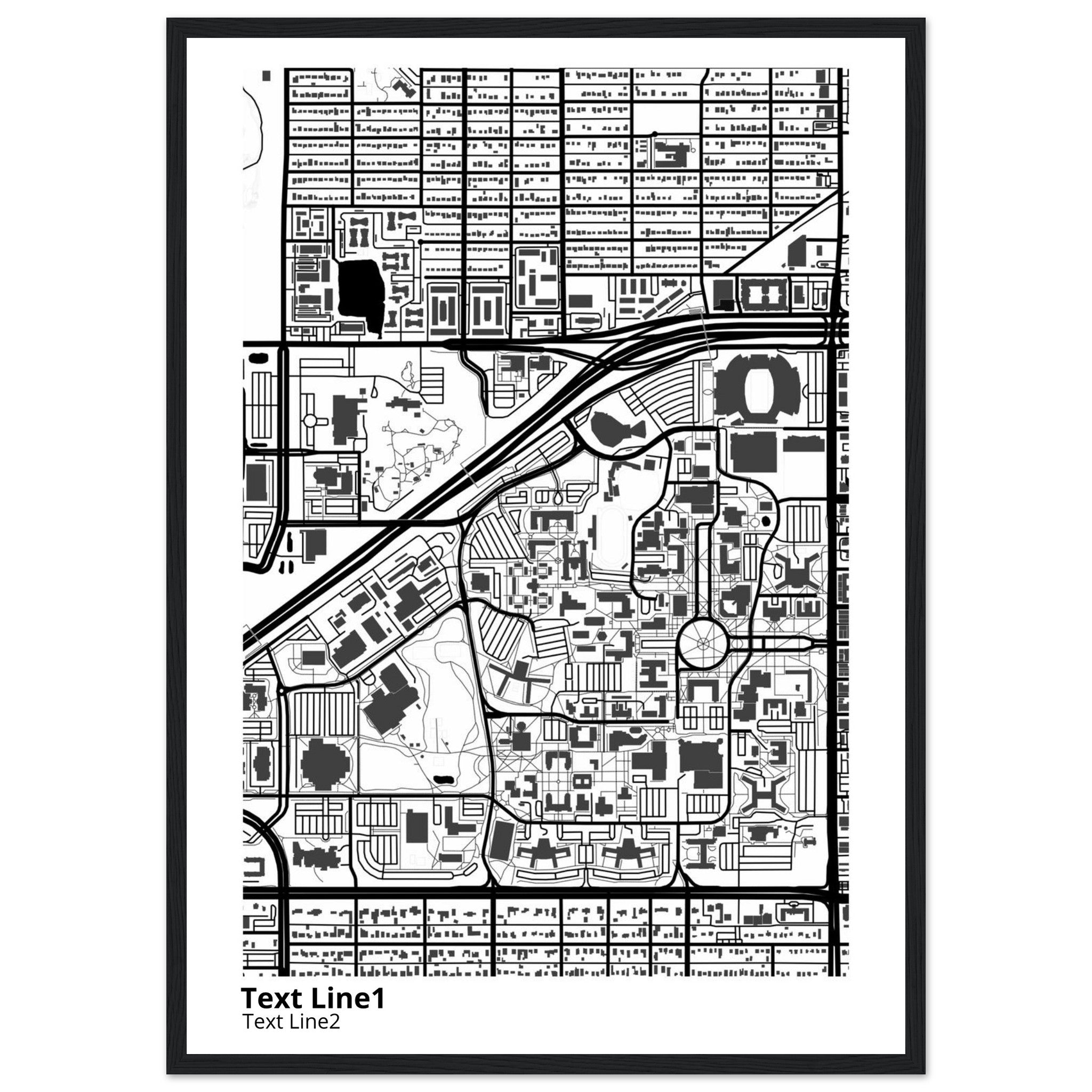 Texas Tech University Campus Map Poster | Graduation Gift - Ink And Atlas