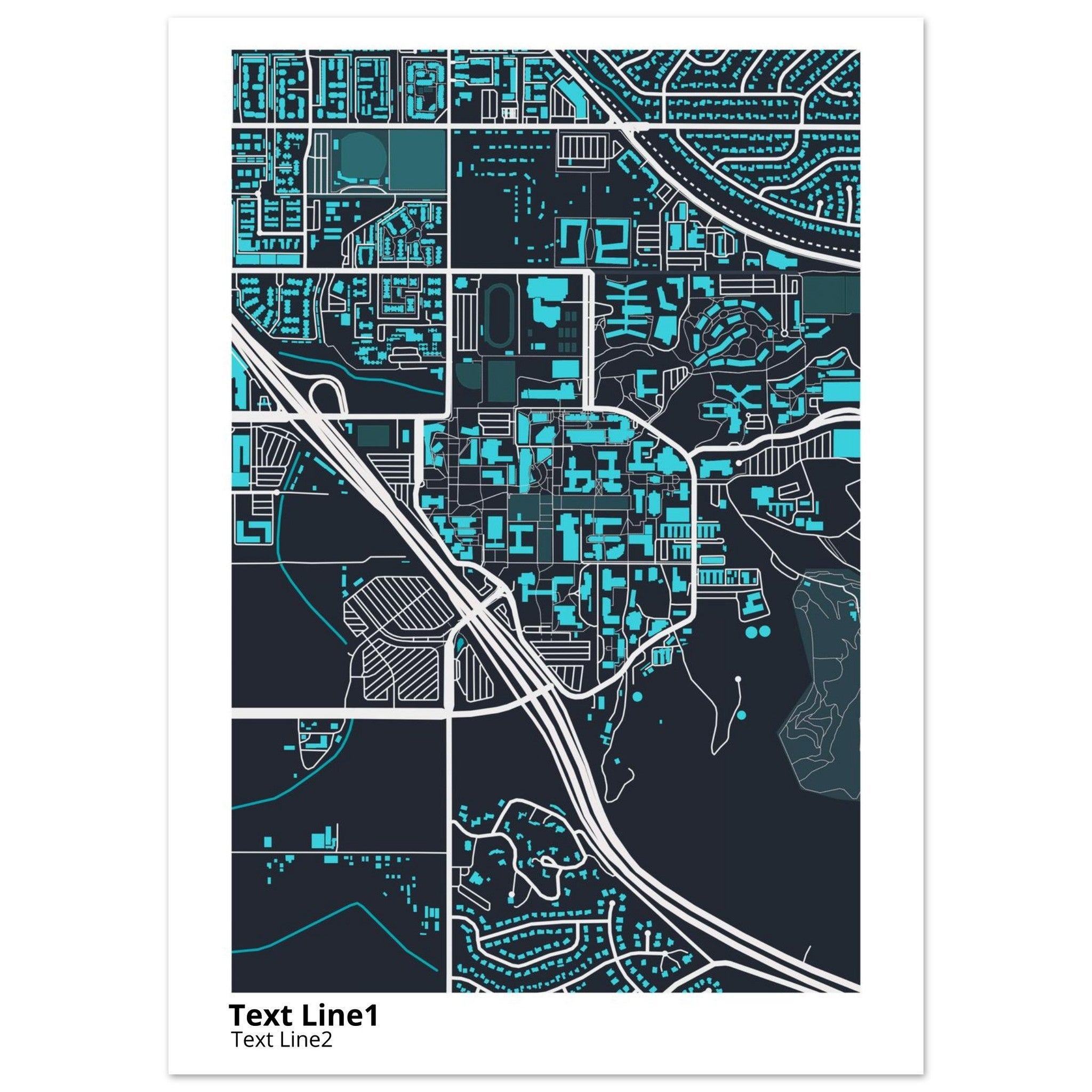 university of california riverside campus map poster