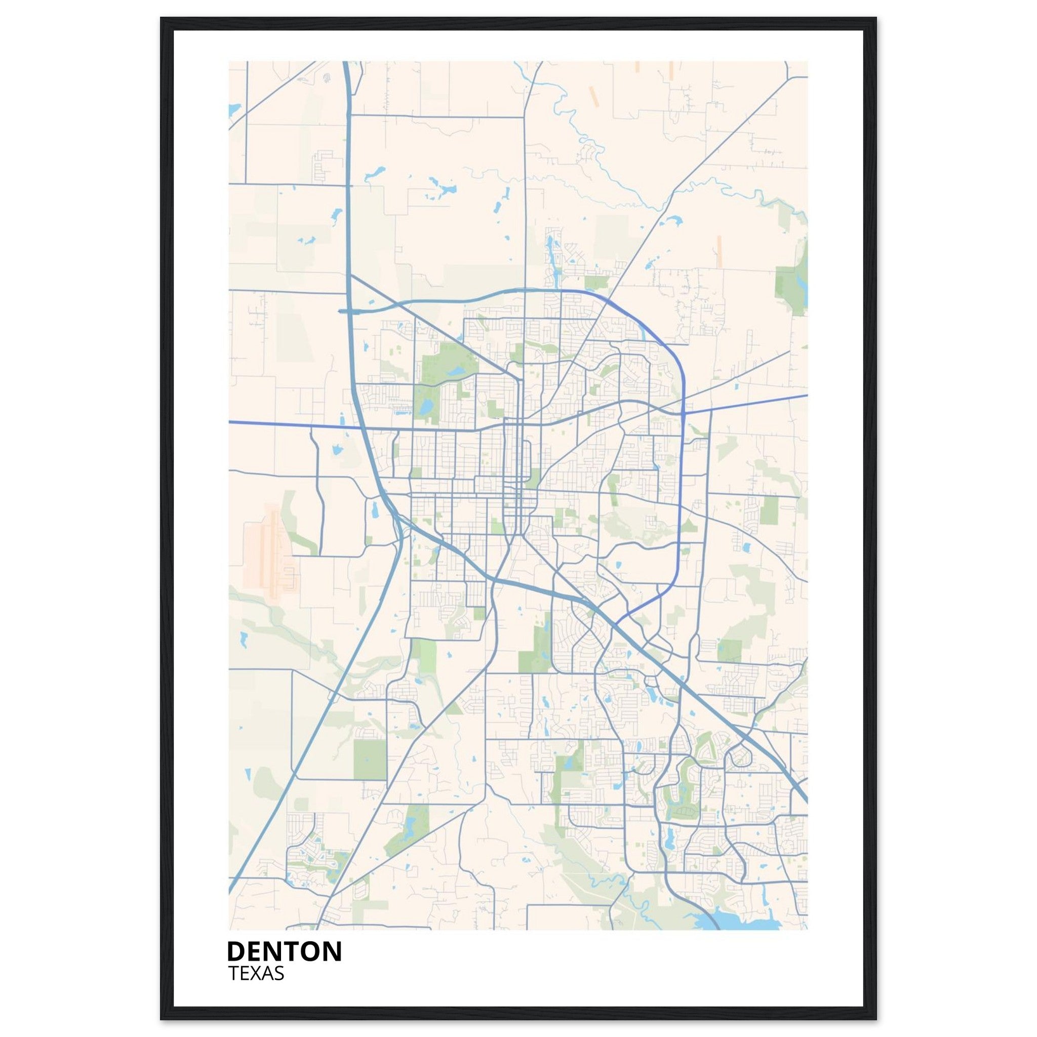 denton map poster print