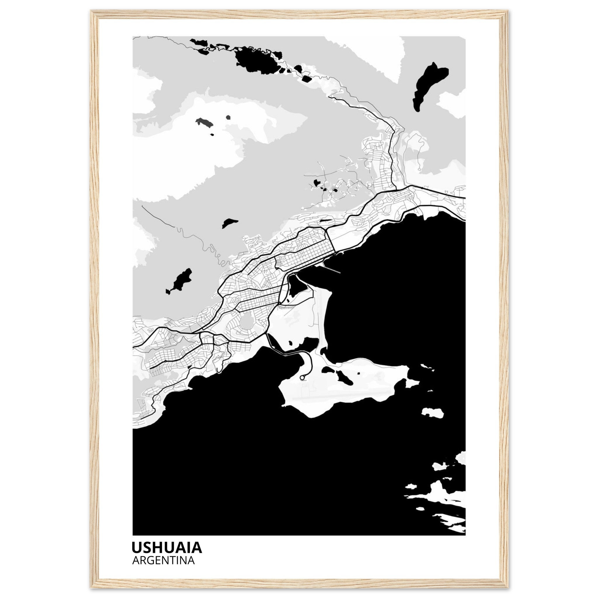 Ushuaia Argentina City Map Poster | Custom Map Art Print - Ink And Atlas