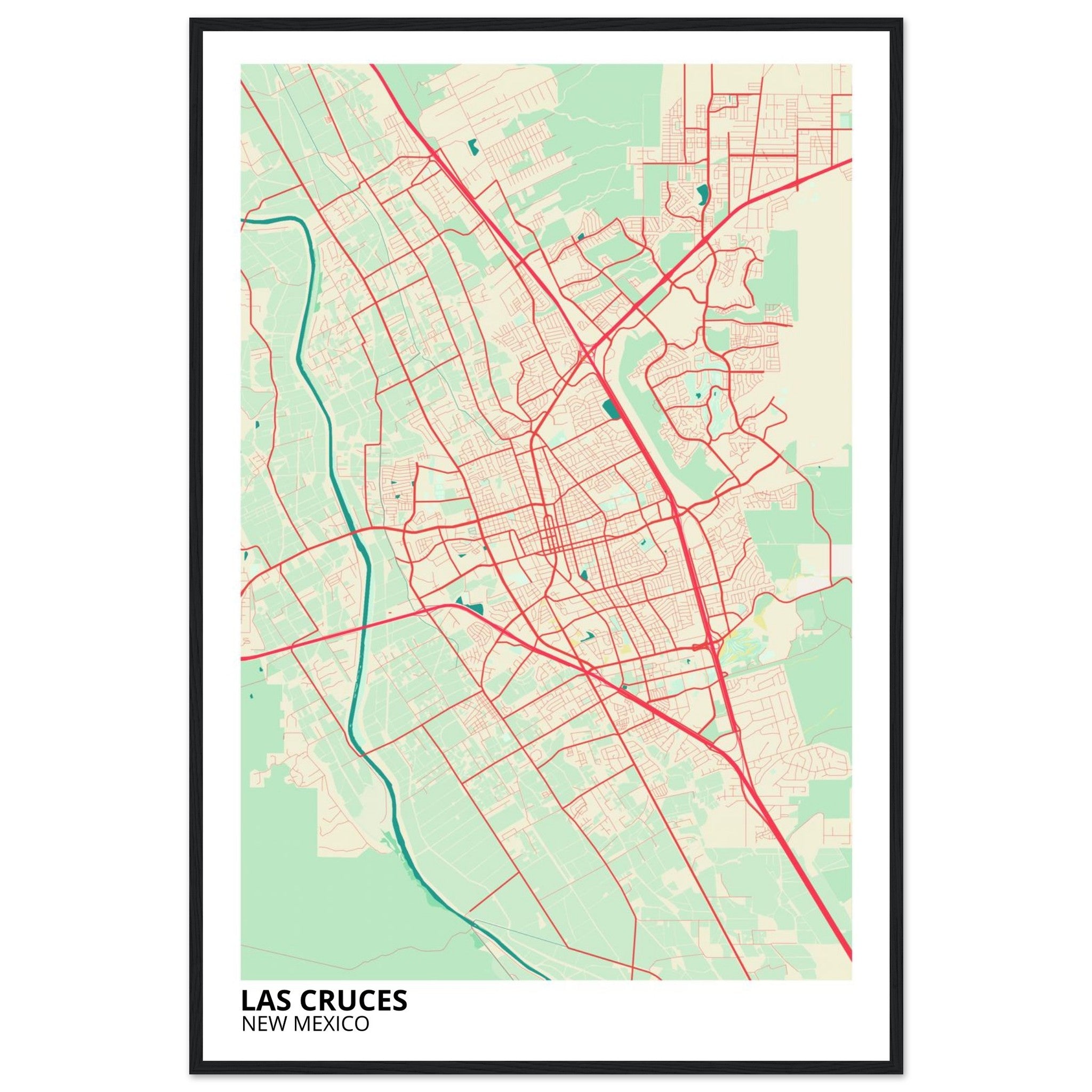 Las Cruces New Mexico City Map Poster | Custom Map Art Print - Ink And Atlas
