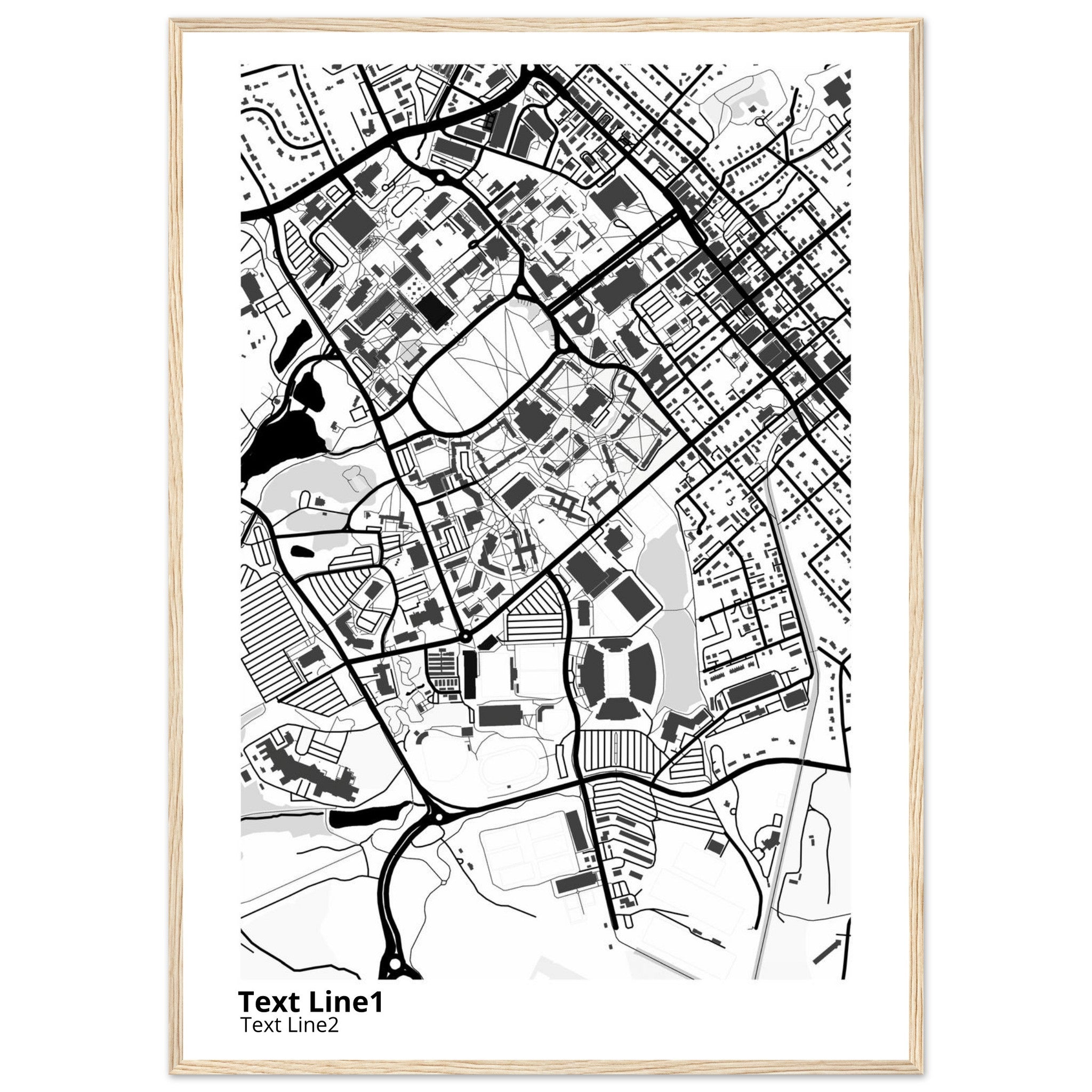 Virginia Tech Campus Map Poster | Graduation Gift - Ink And Atlas
