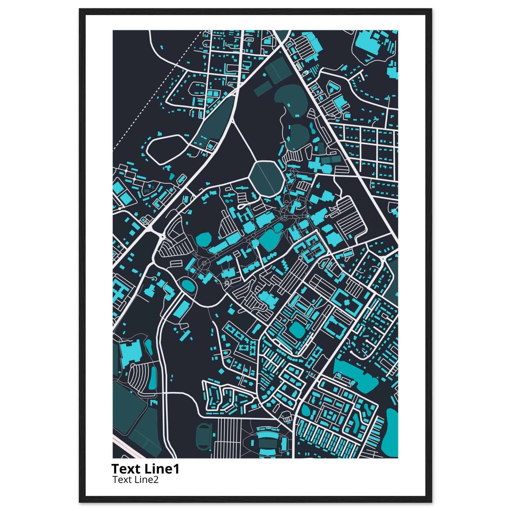 georgia southern university campus map poster