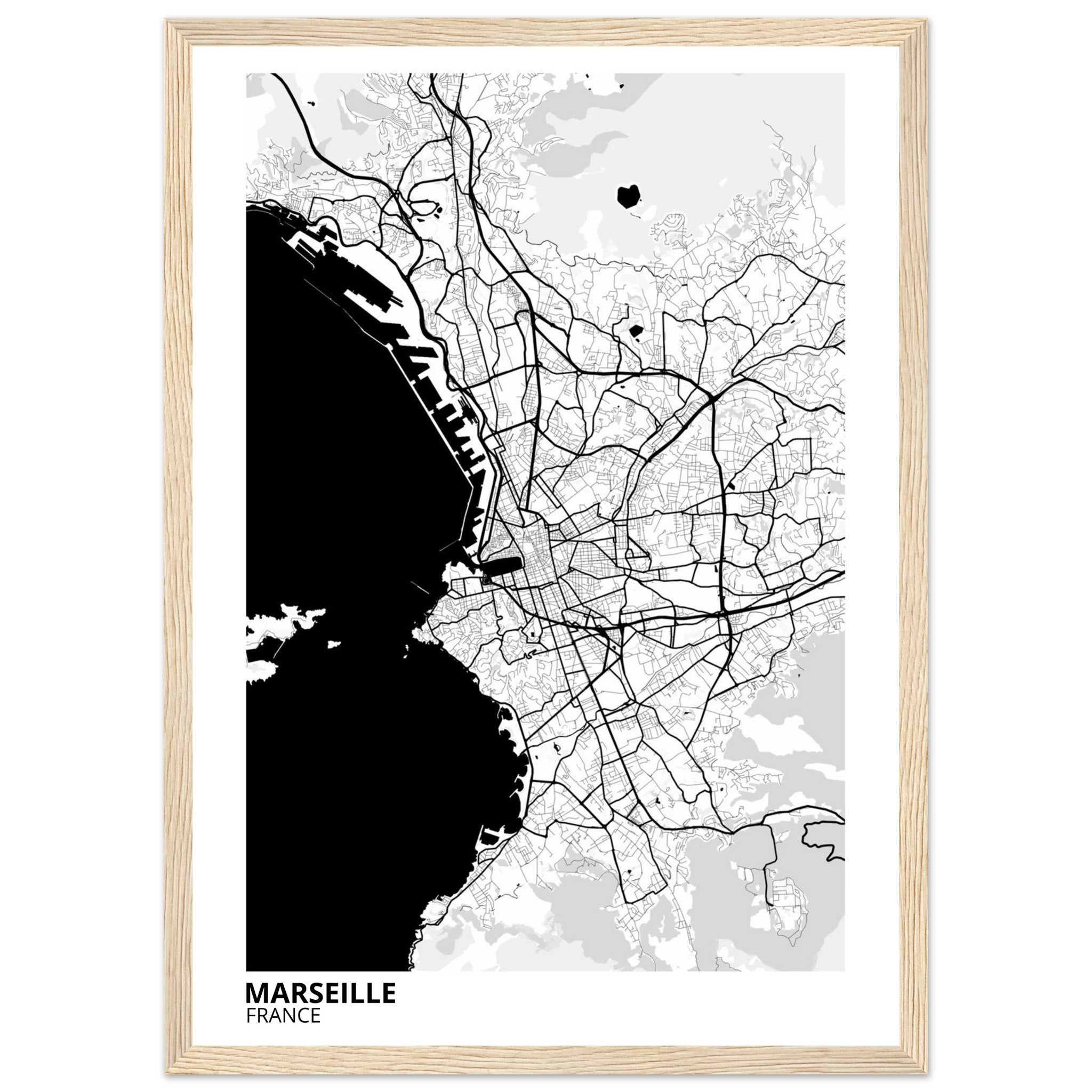 Marseille France City Map Poster | Custom Map Art Print - Ink And Atlas