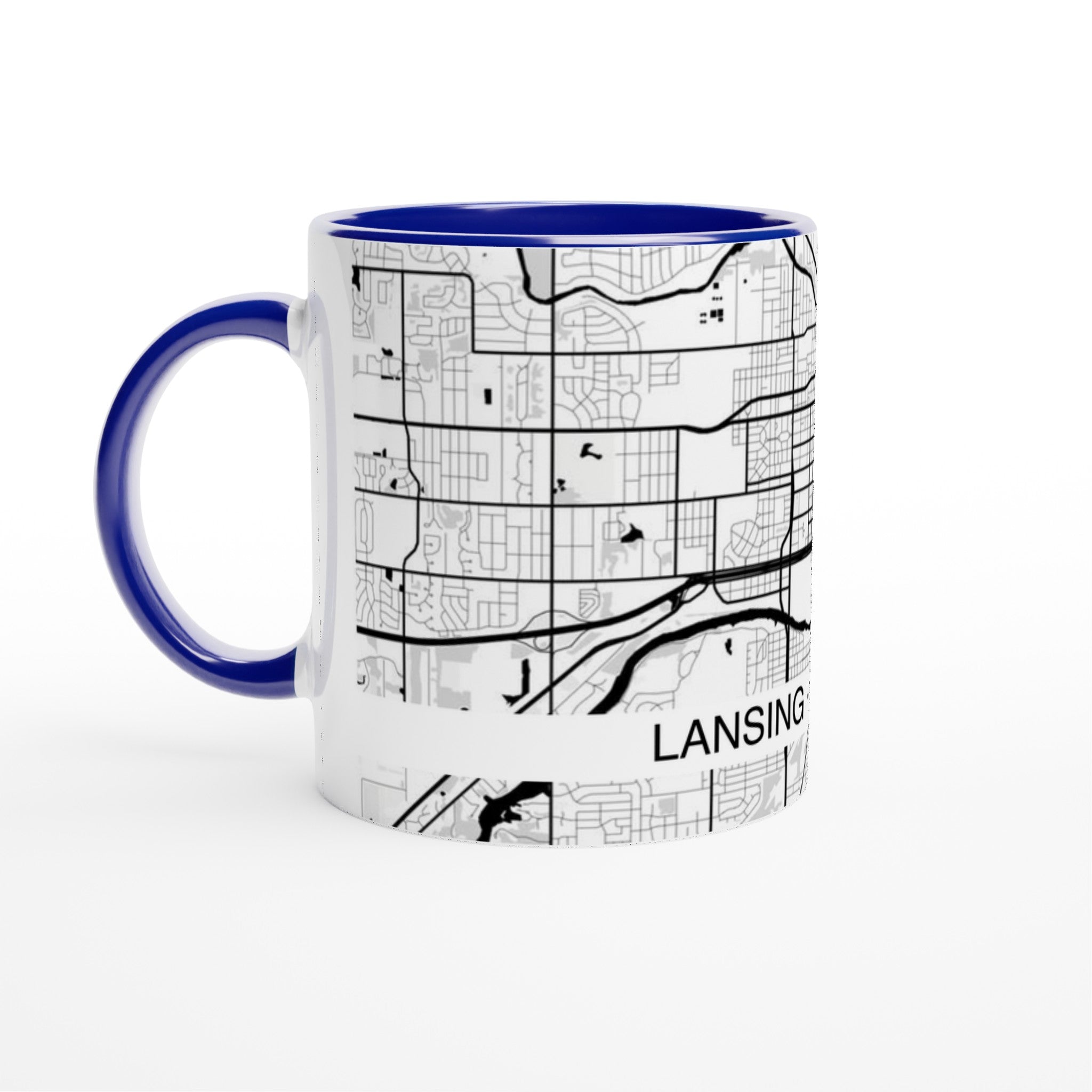 Lansing Michigan Modern City Map Mug (11oz) - Ink And Atlas