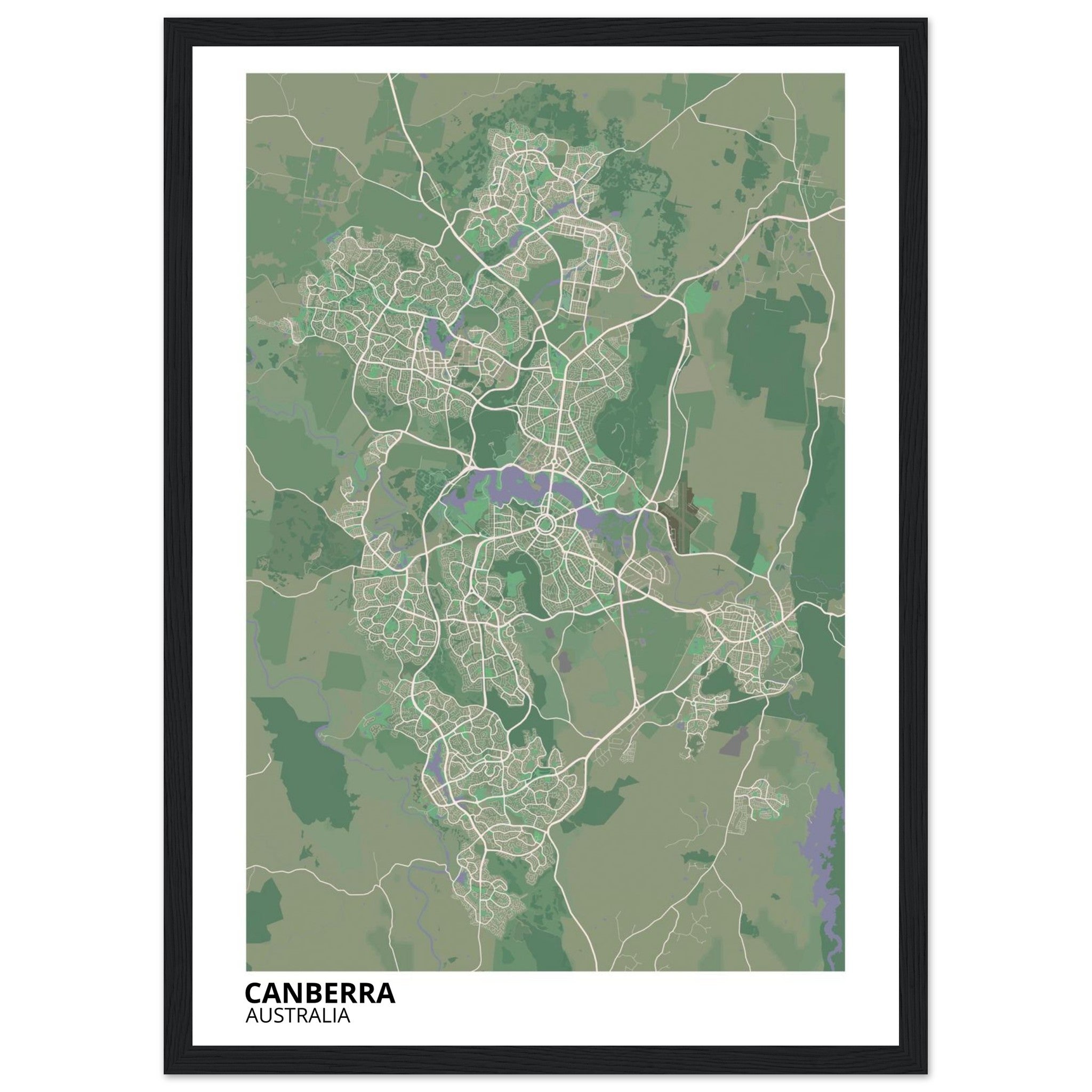 Canberra Australia City Map Poster | Custom Map Art Print - Ink And Atlas
