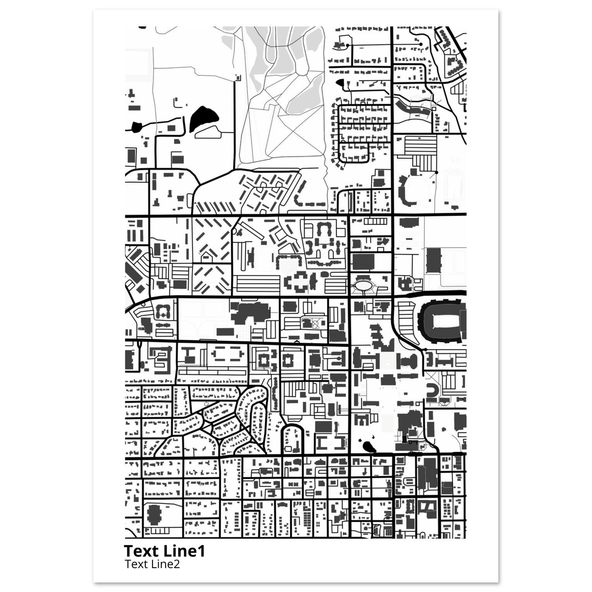 Oklahoma State University Campus Map Poster | Graduation Gift - Ink And Atlas