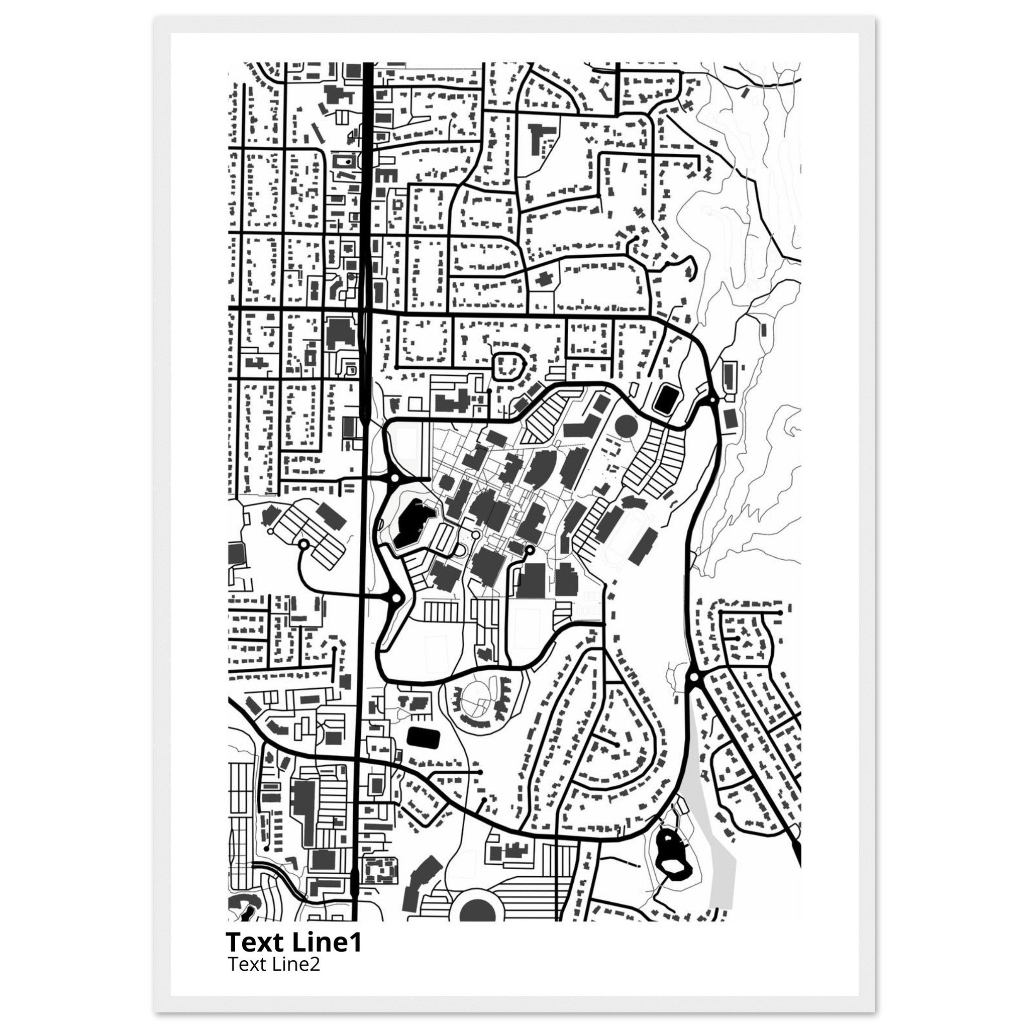 Weber State University Utah Campus Map Poster | Graduation Gift - Ink And Atlas