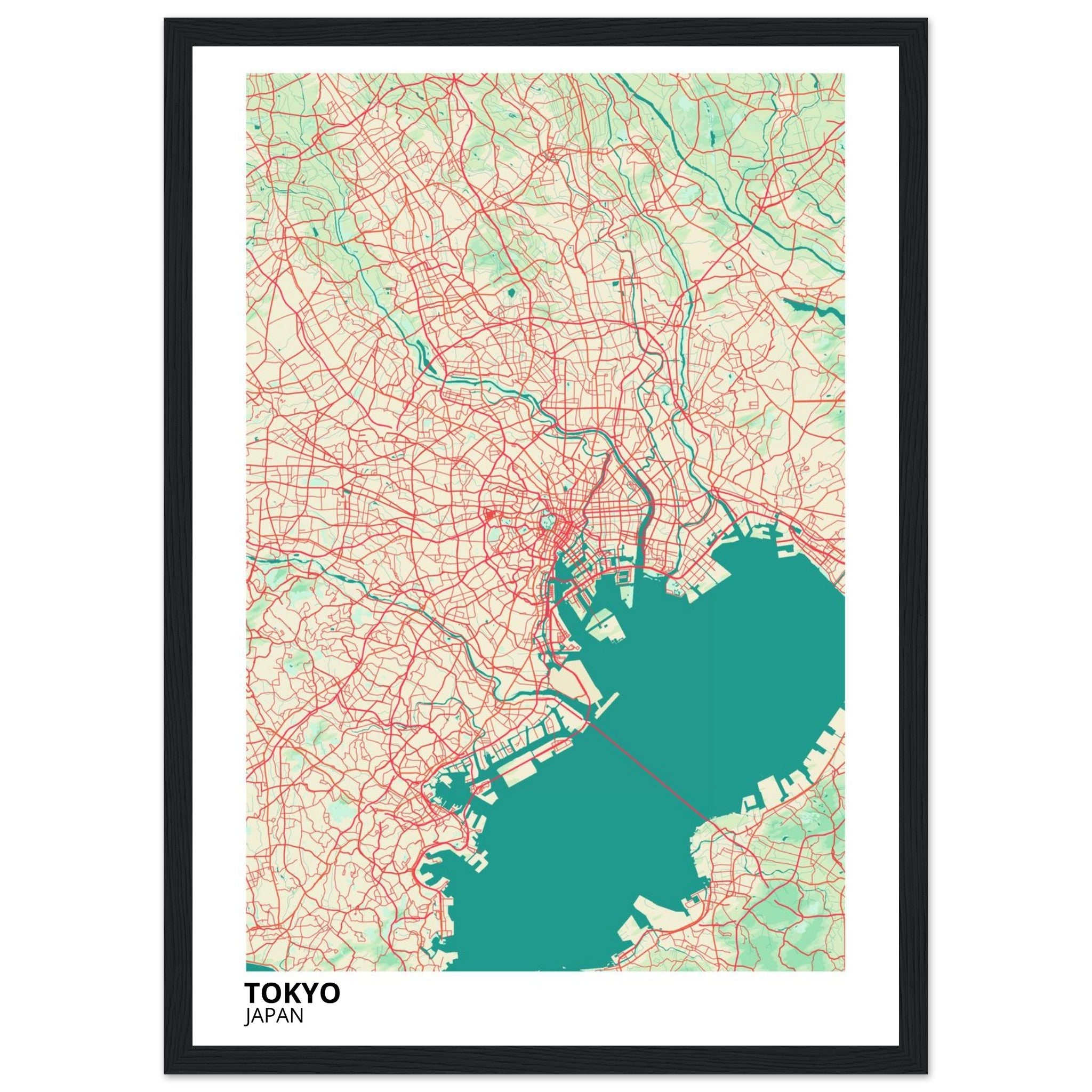 tokyo japan map poster print