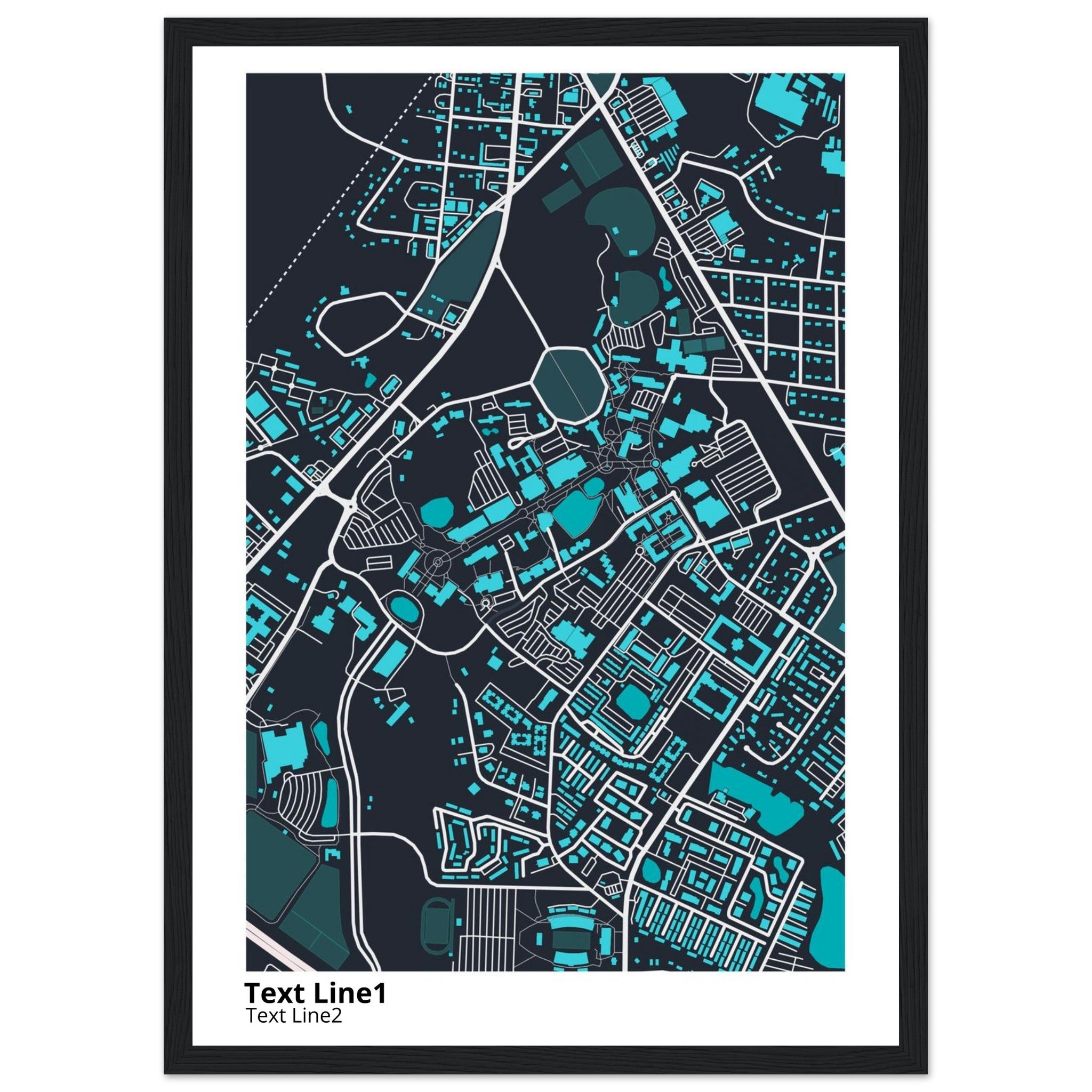 georgia southern university campus map poster