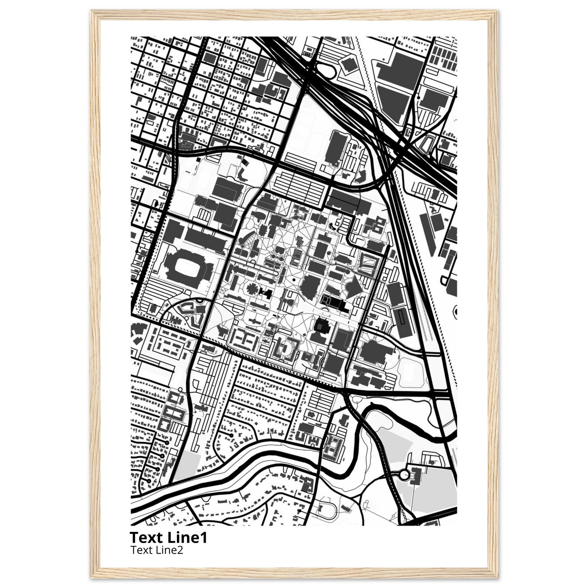 University of Houston Texas Campus Map Poster | Graduation Gift - Ink And Atlas