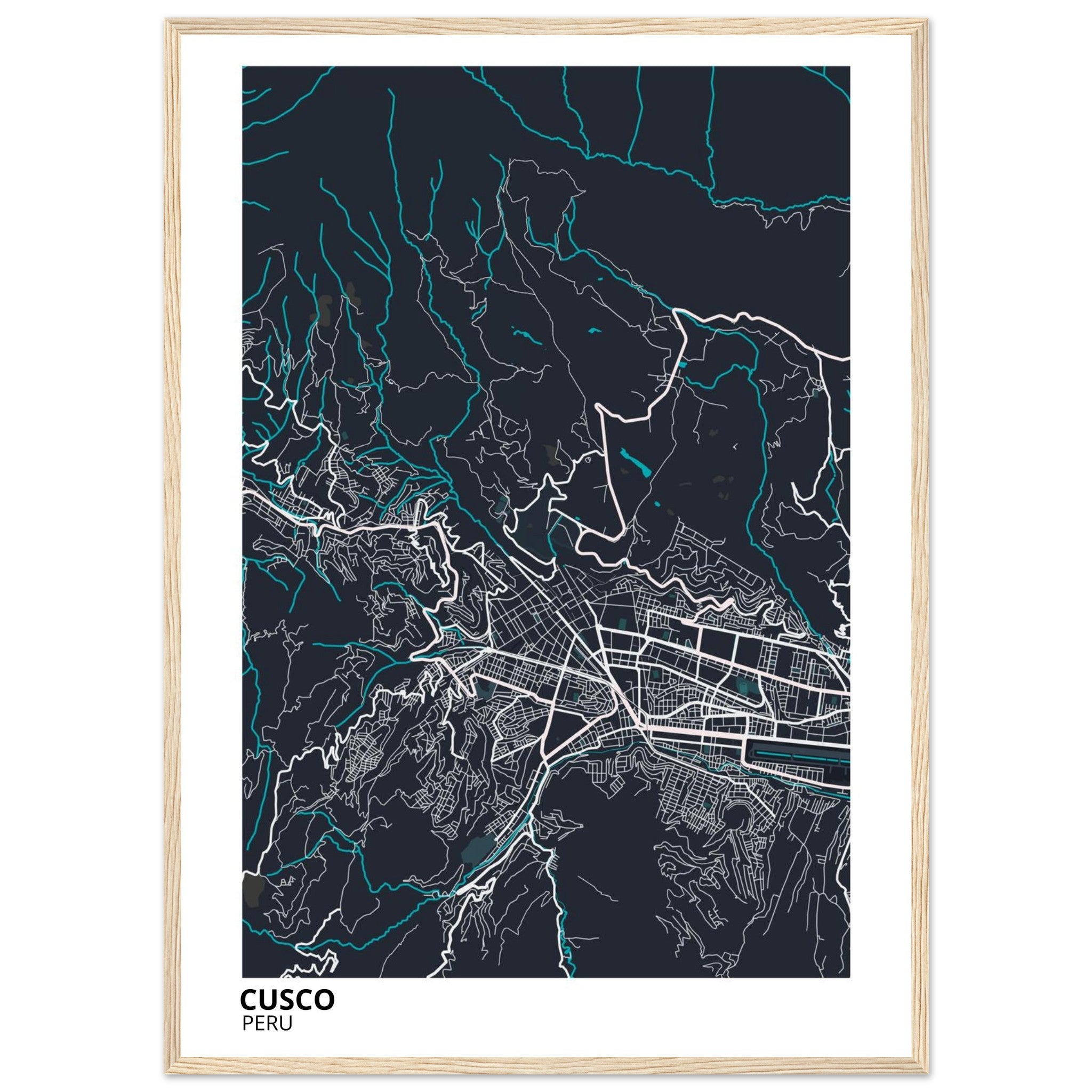 Cusco Peru City Map Poster | Custom Map Art Print - Ink And Atlas