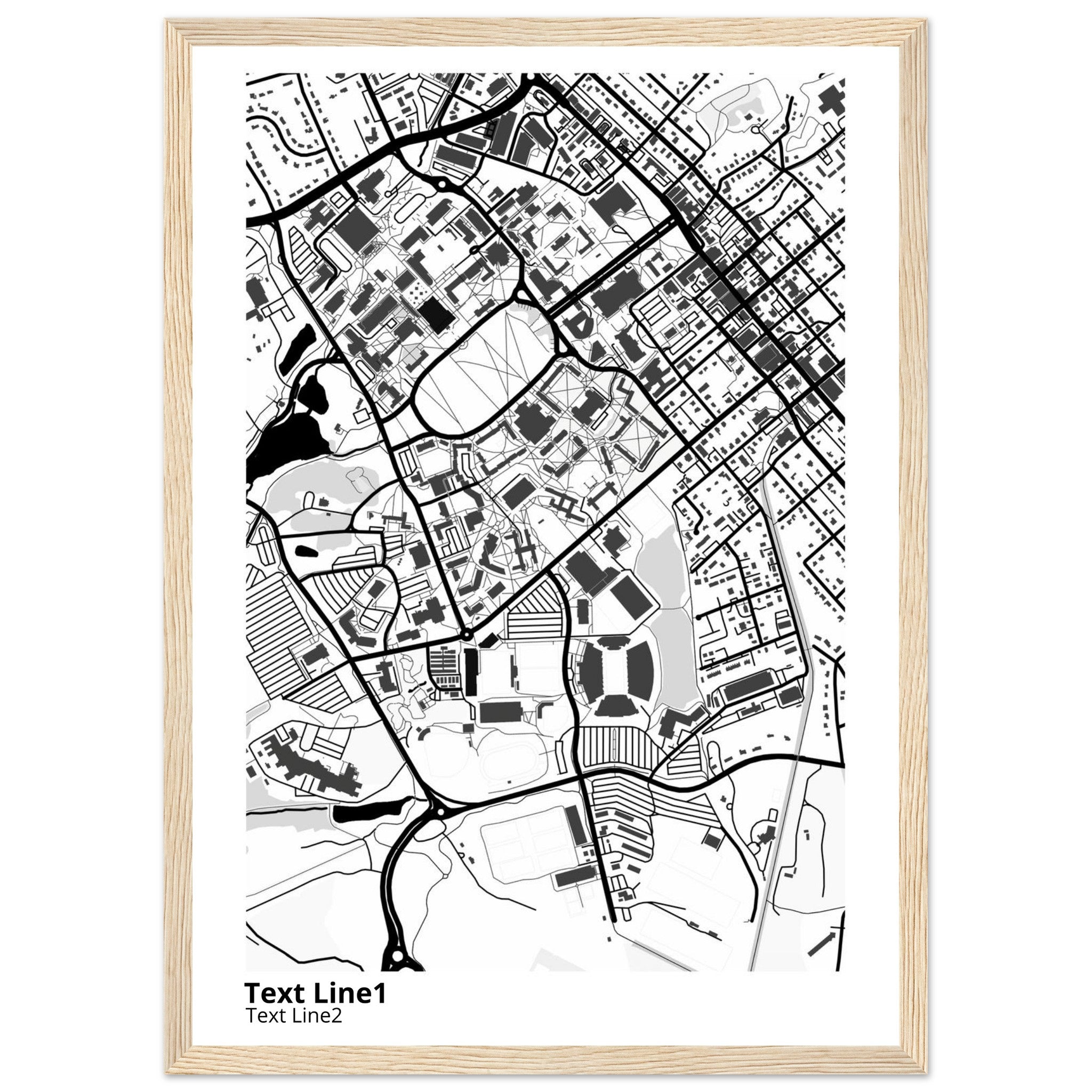 Virginia Tech Campus Map Poster | Graduation Gift - Ink And Atlas