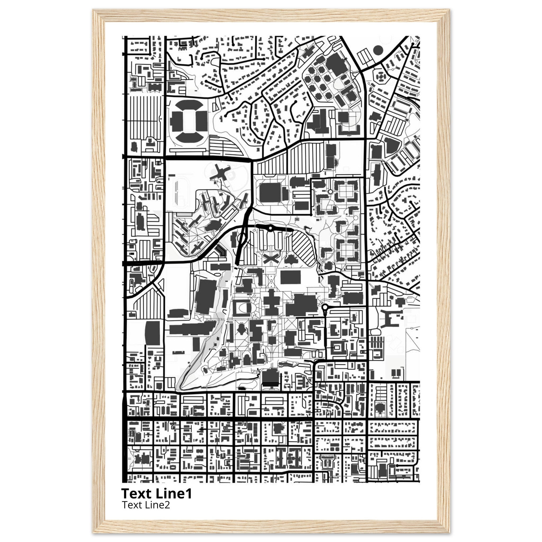 Brigham Young University Utah Campus Map Poster | Graduation Gift - Ink And Atlas