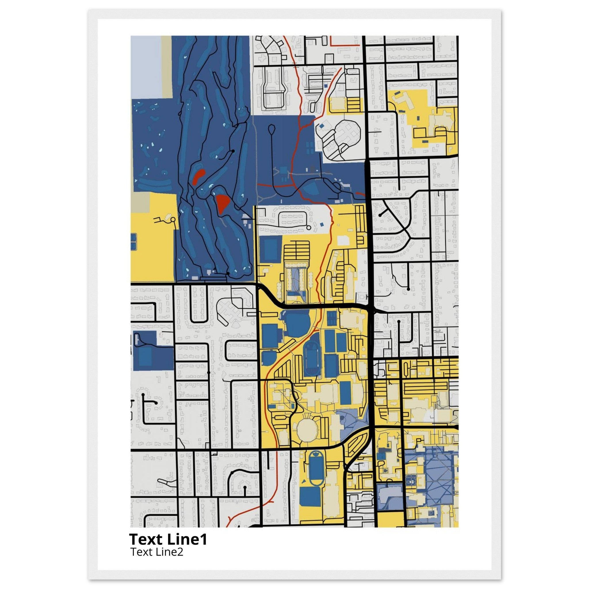 illinois state university campus map poster