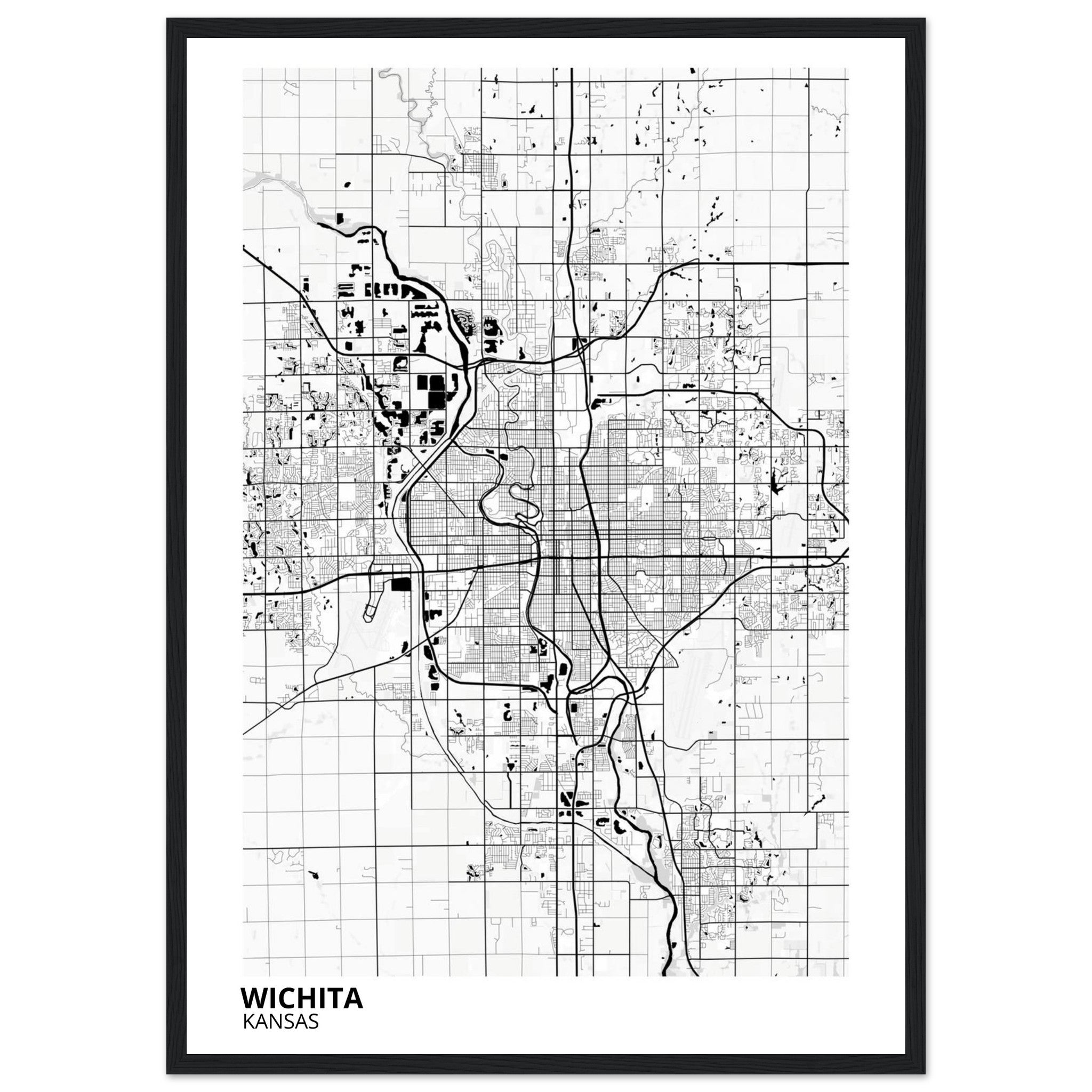 wichita map poster print